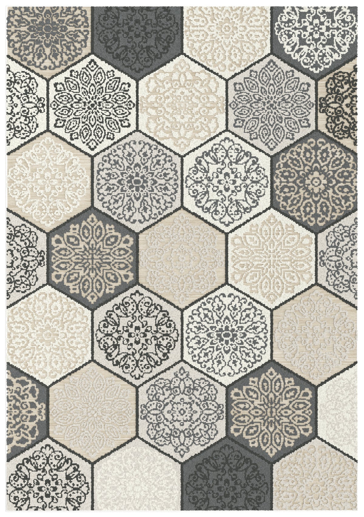 Garden Impressions Outdoor-Teppich Hexagon schwarz 200x290cm