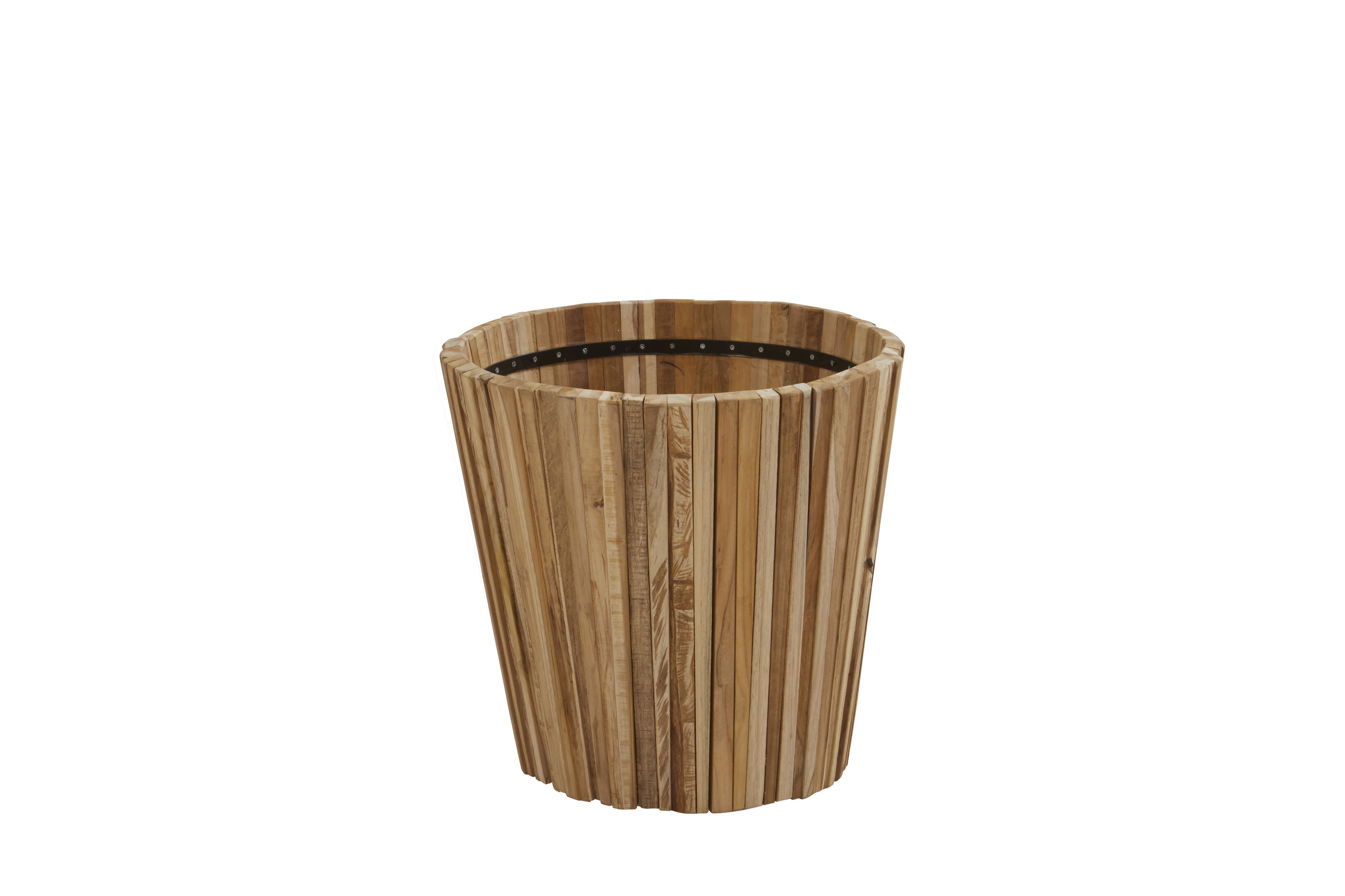 4 Seasons Outdoor Miguel Pflanzgefäß rund Kleines Teakholz 58 cm. (H 50 cm.)