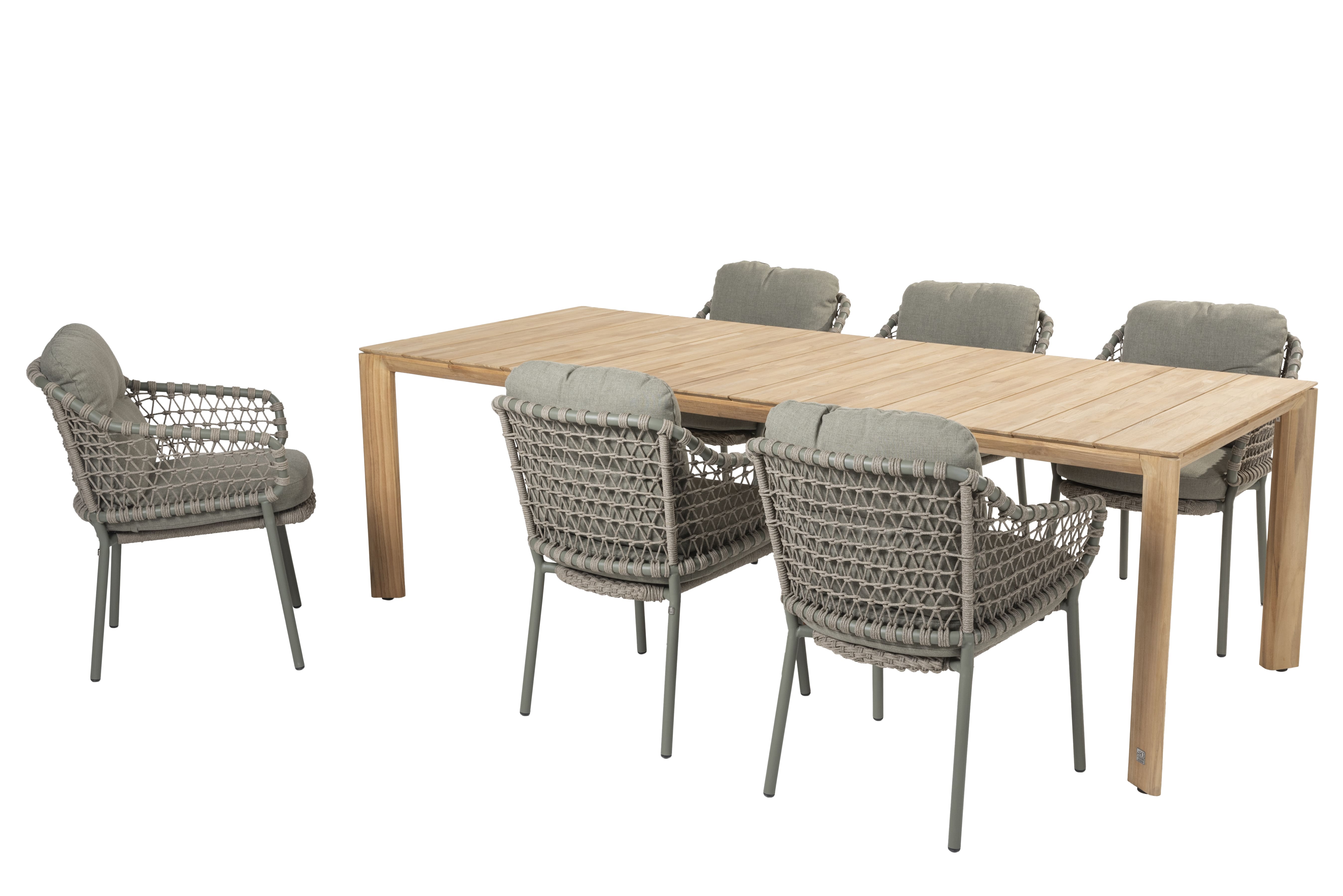 4 Seasons Outdoor Dining Set Jura oliv-Liam 240x100cm 7-tlg