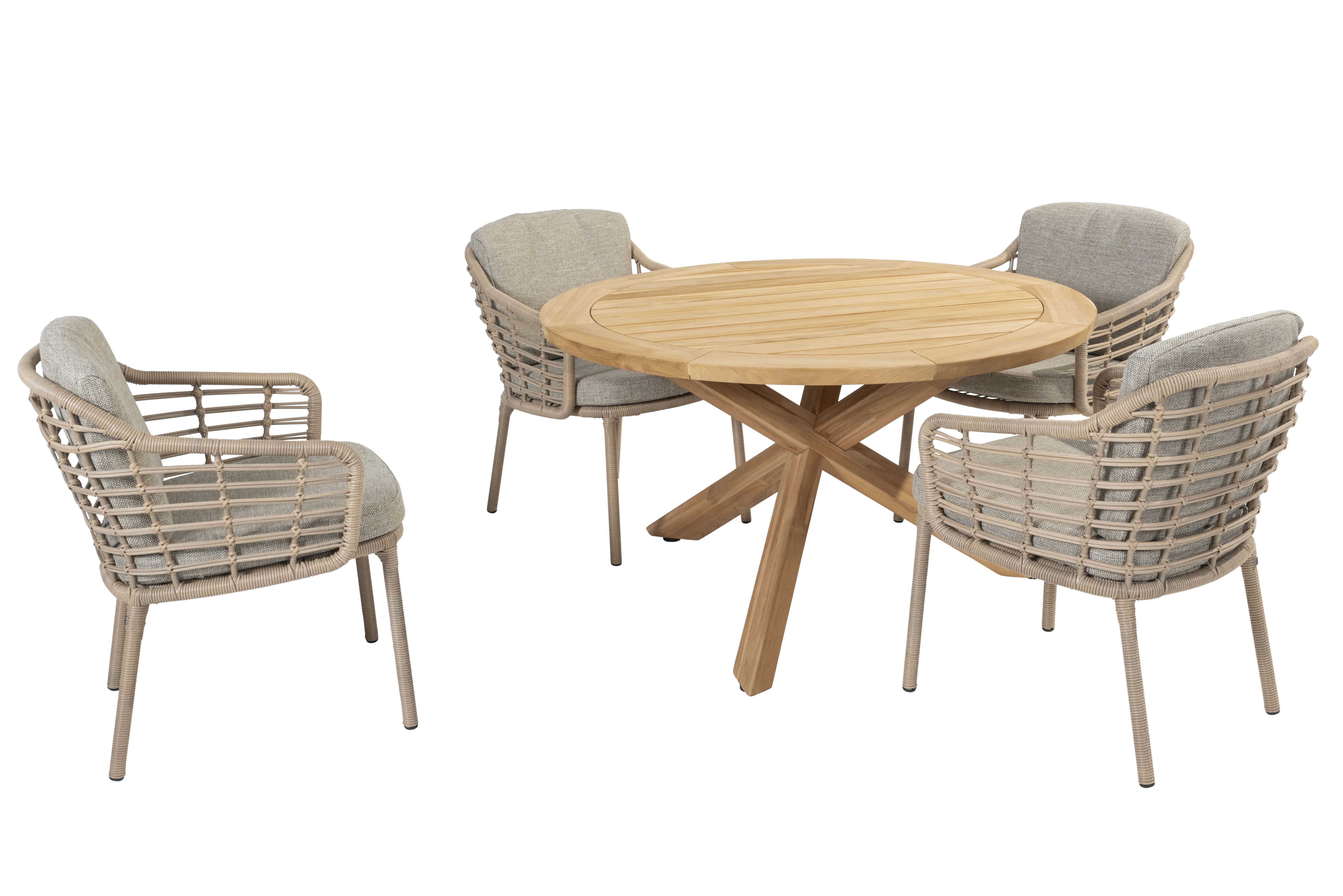 4 Seasons Outdoor Diningset Como-Prado teak ø130cm 5-delig
