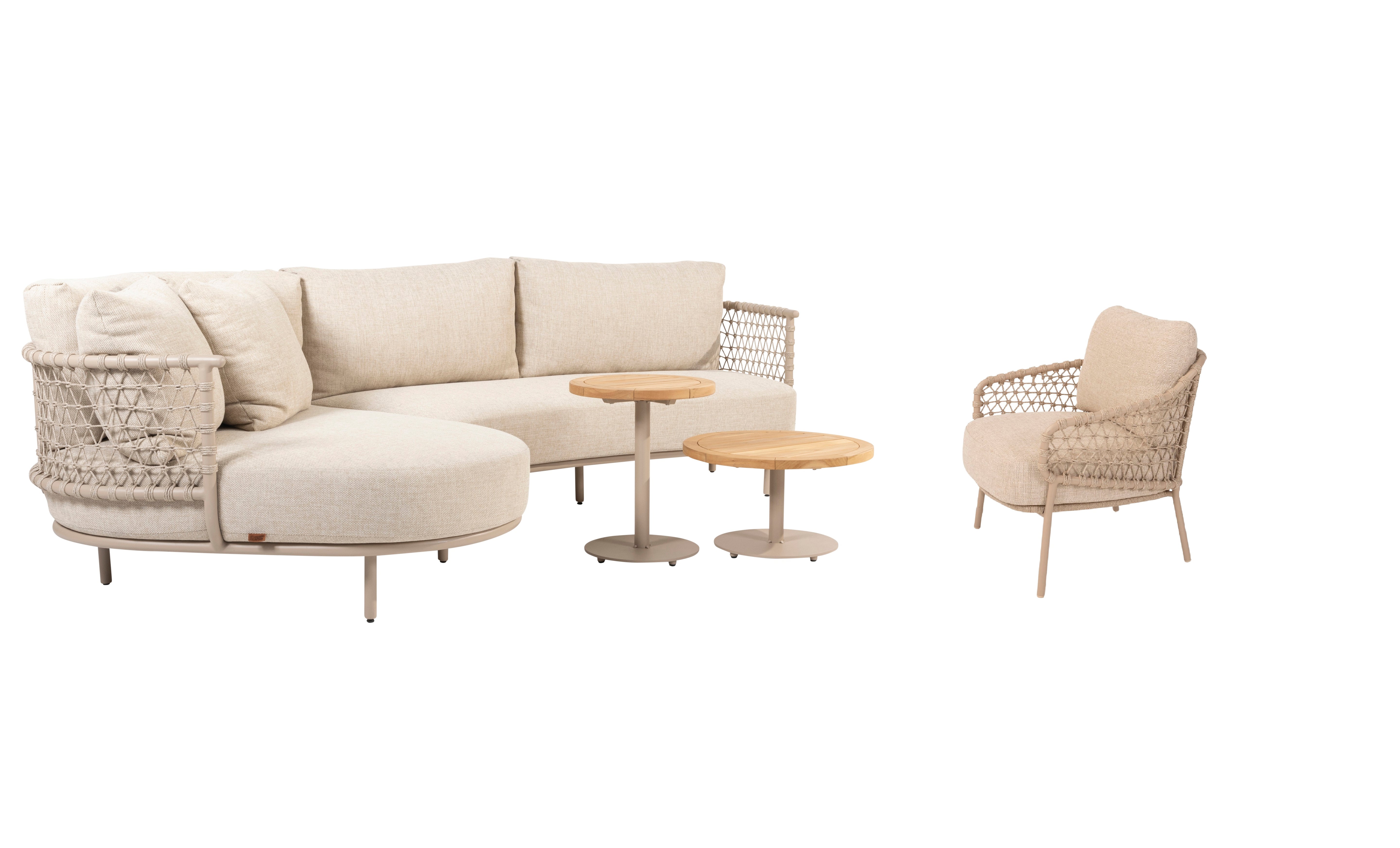 4 Seasons Outdoor Chaiselongue Sardinia latte 5-teilig