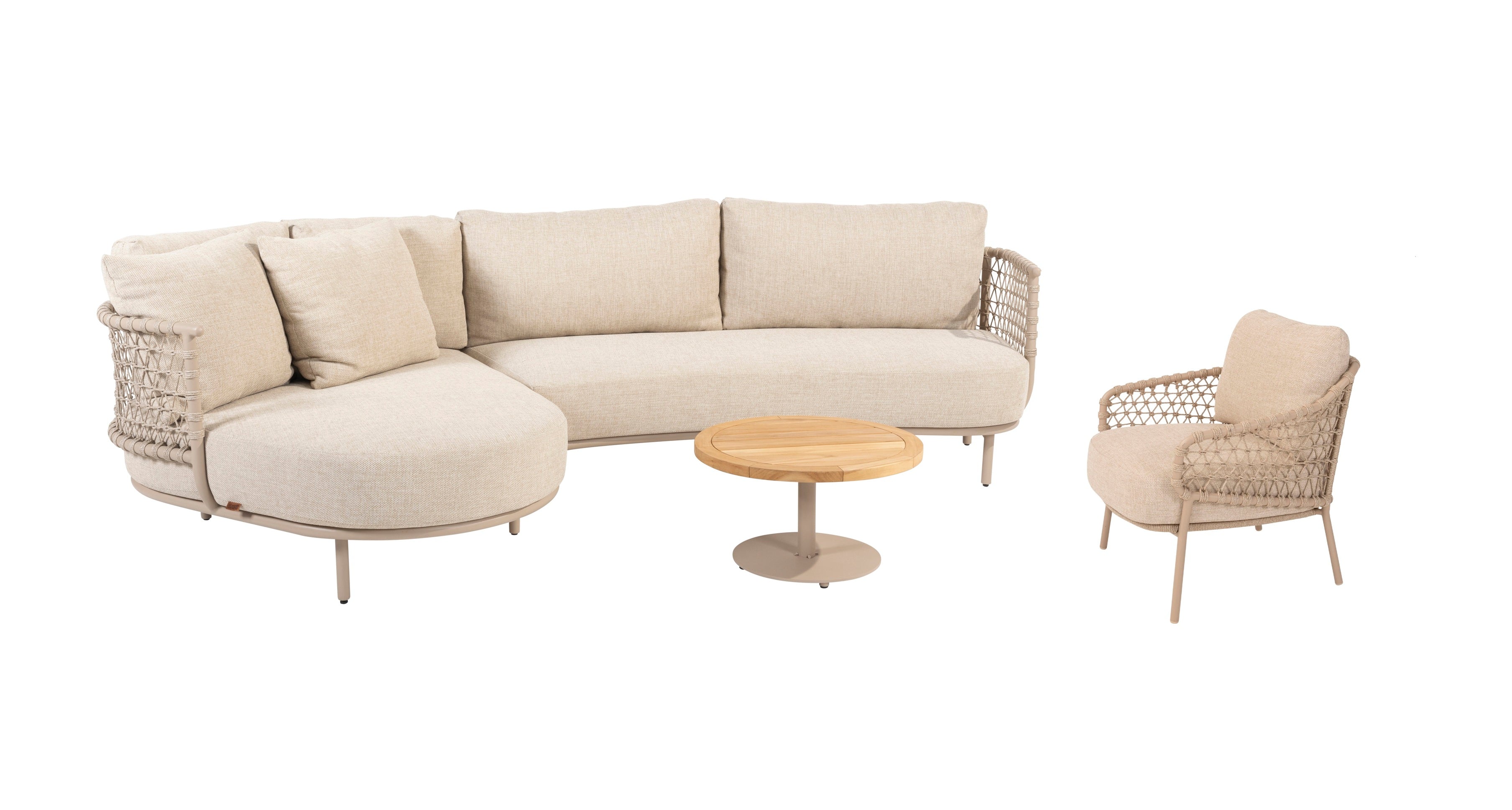 4 Seasons Outdoor Chaiselongue Sardinia latte 4-teilig