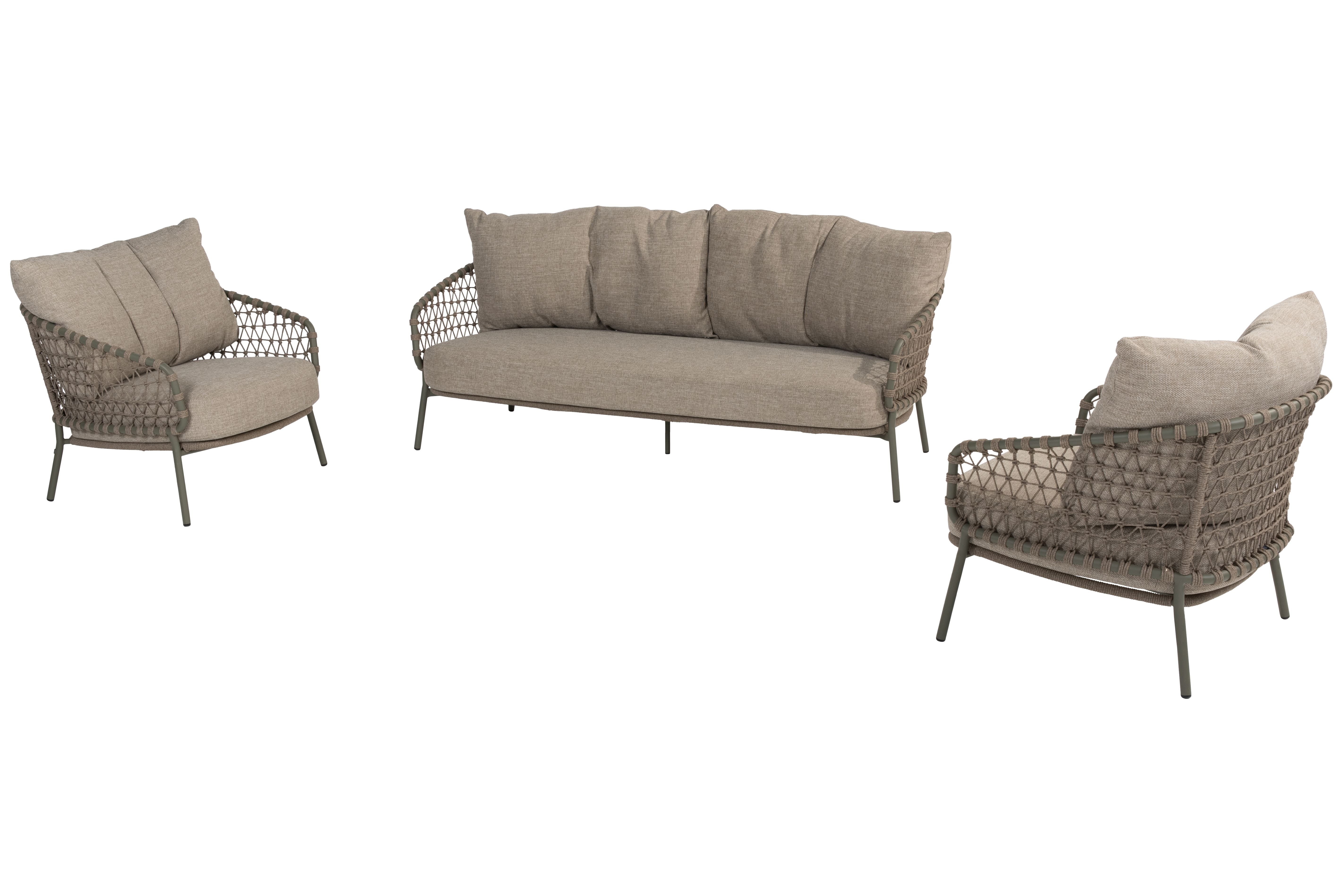 4 Seasons Outdoor Lounge-Set Jura oliv 3-teilig
