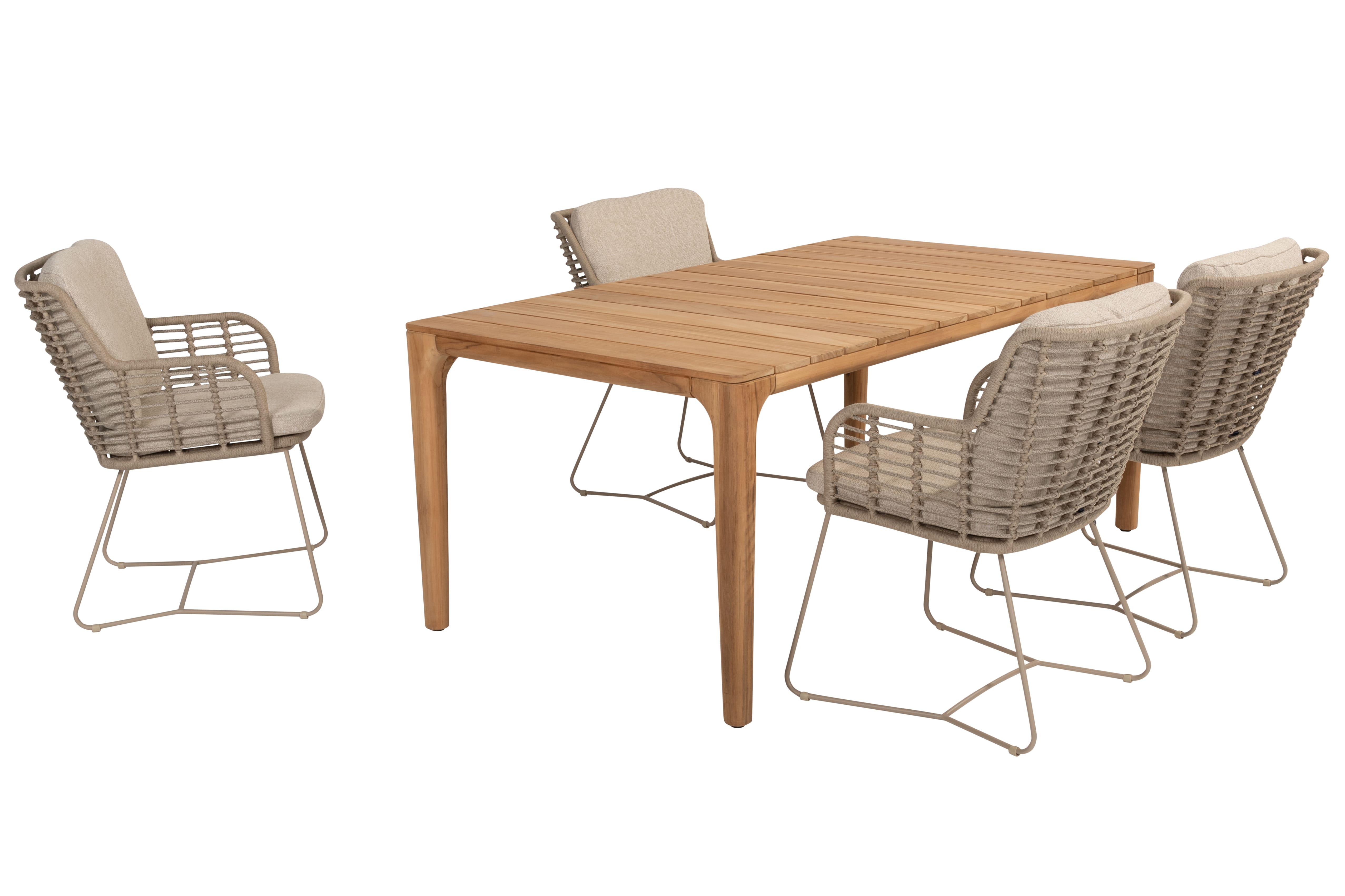 4 Seasons Outdoor-Essgruppe Fabrice latte-Liam 180x100cm 5-teilig