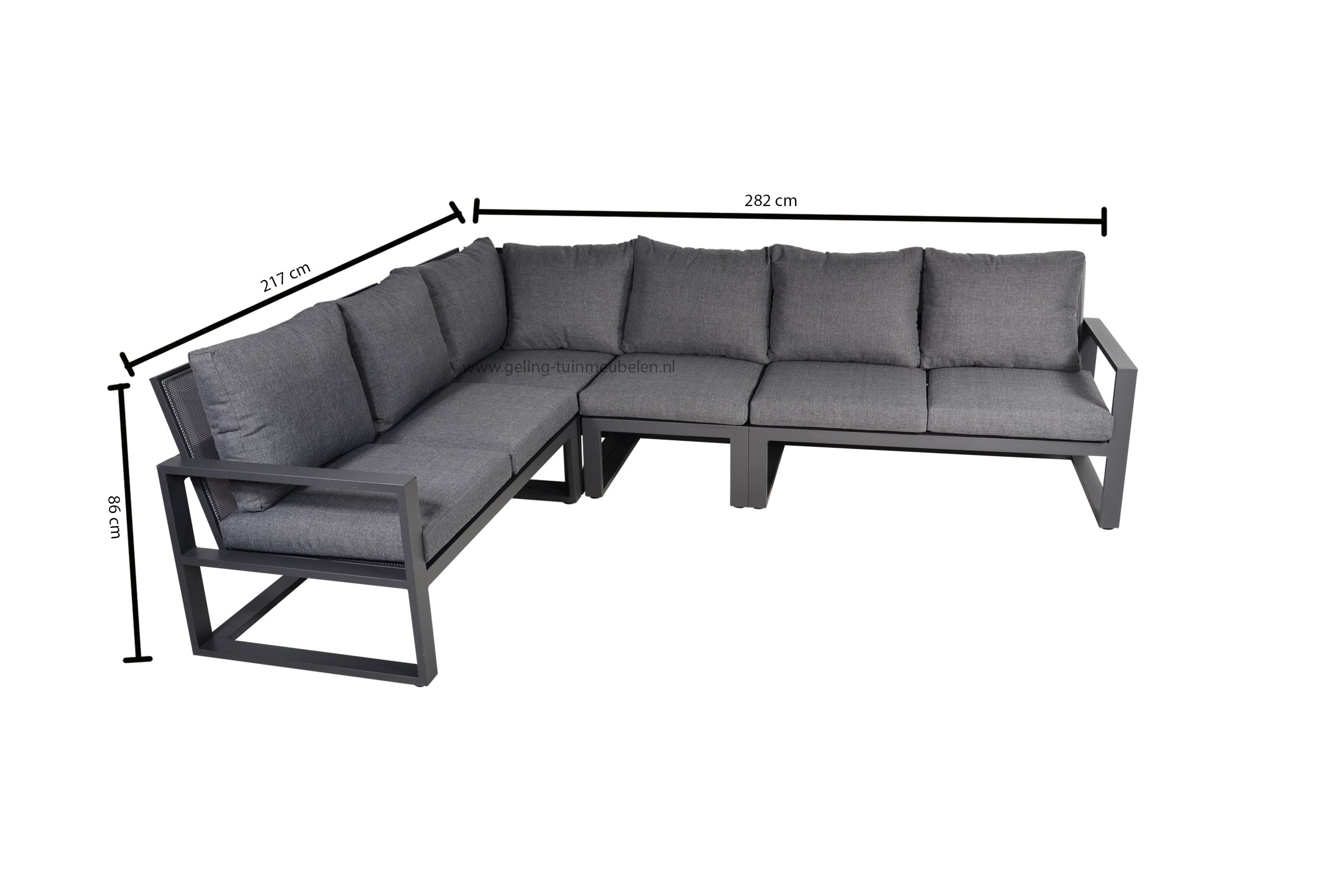 Lesli Living Loungehoek Pina Colada Negro 4-delig