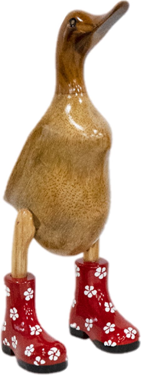 Jojo Living Entenrote Stiefel aus Holz, 32 cm