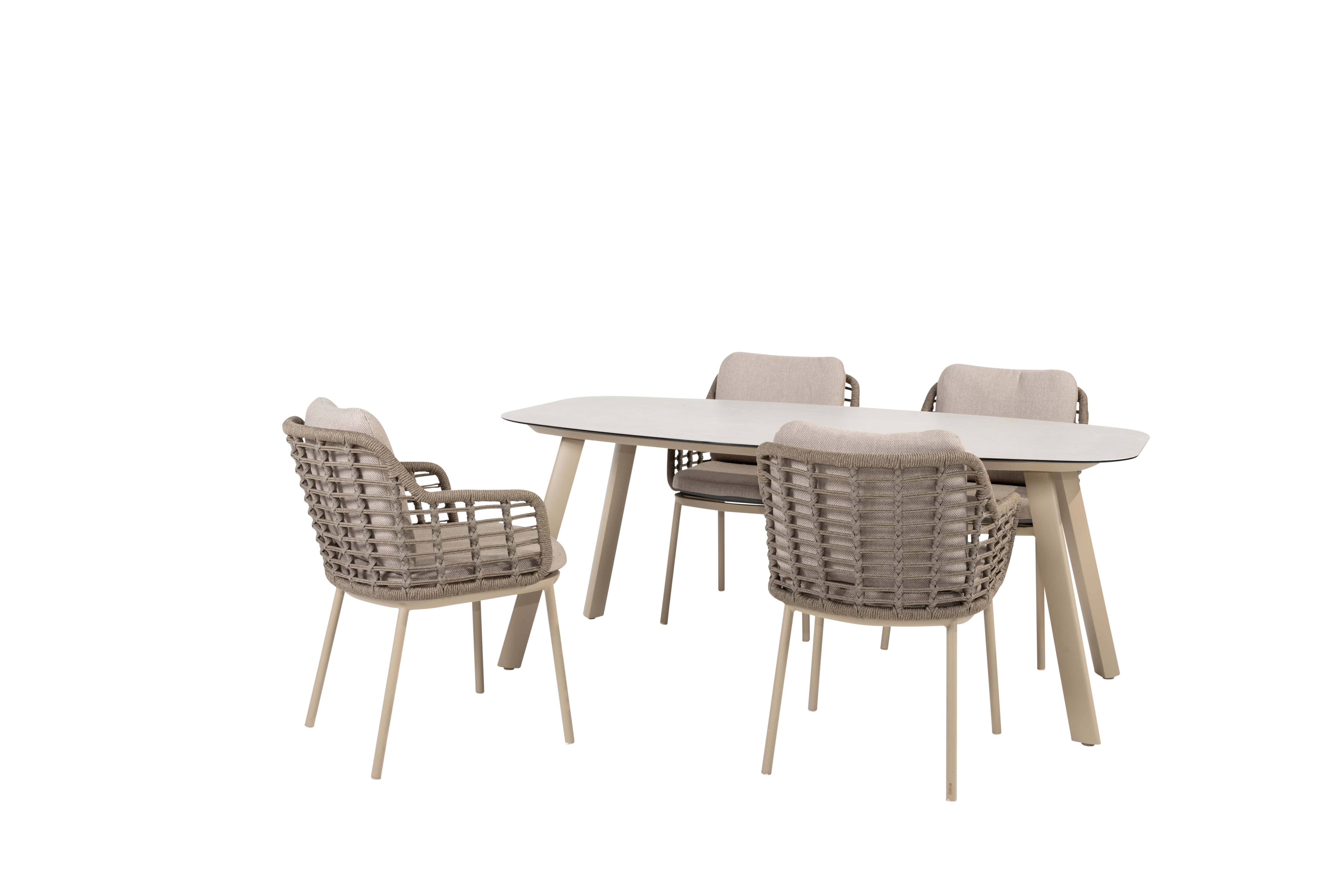Taste 4SO Diningset Puglia latte-Manolo 180x95cm 5-delig