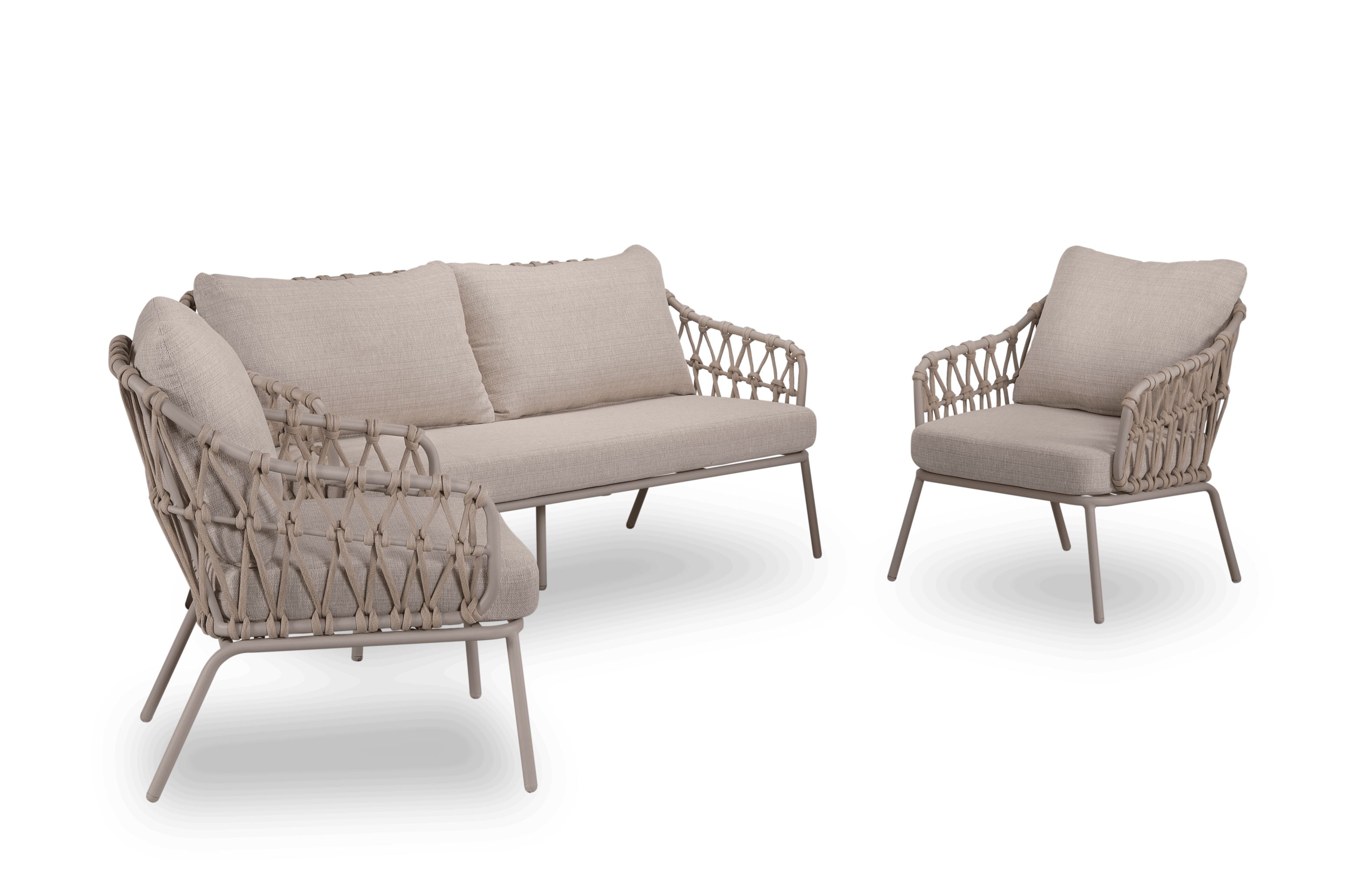 Mondial Living Connor Loungeset sandy beach 3-delig