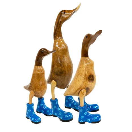 Jojo Living Holzstiefel in Entenblau, 26 cm