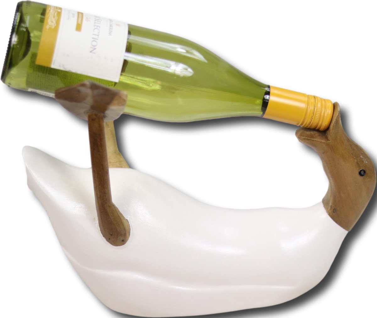 Jojo Living Holzflaschenhalter Ente weiß