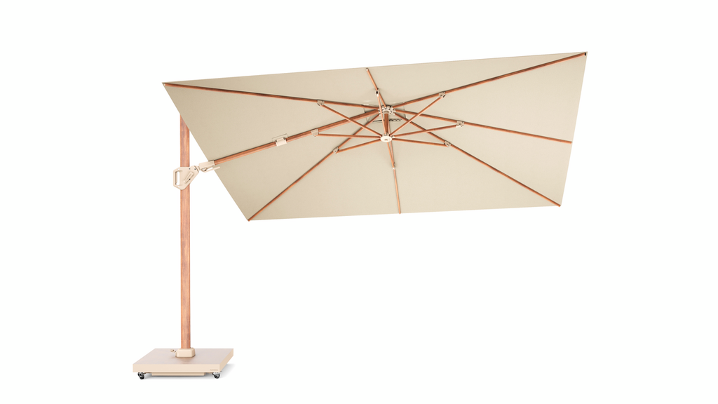 Platinum Schwimmender Sonnenschirm Challenger T² Premium 260x350cm Teak/Champagner