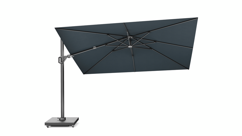 Schwimmender Platinum-Sonnenschirm Challenger T² Premium 260 x 350 cm, verblasstes Schwarz