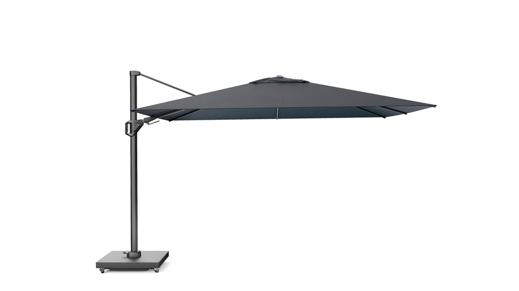 Schwimmender Platinum-Sonnenschirm Challenger T² Premium 260 x 350 cm, verblasstes Schwarz