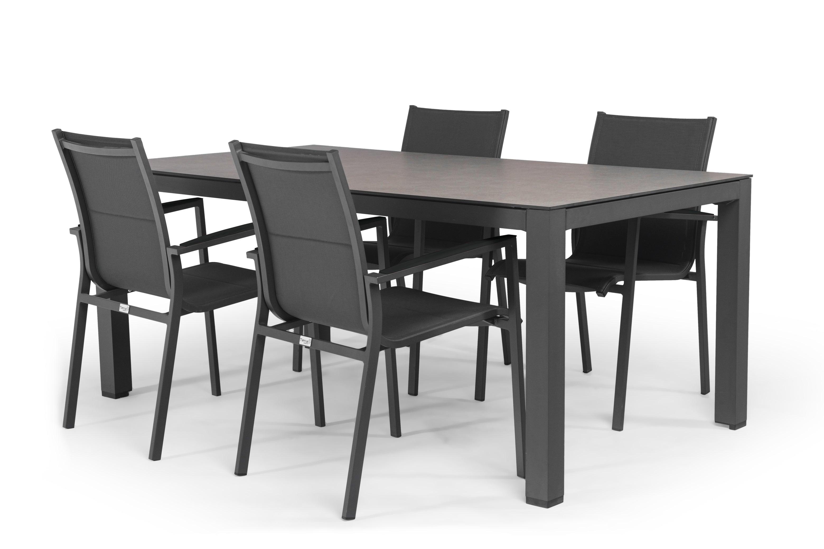 Tierra Outdoor Dining Set Foxx Aluminium – Briga Waldgrau 180x100cm 5-teilig
