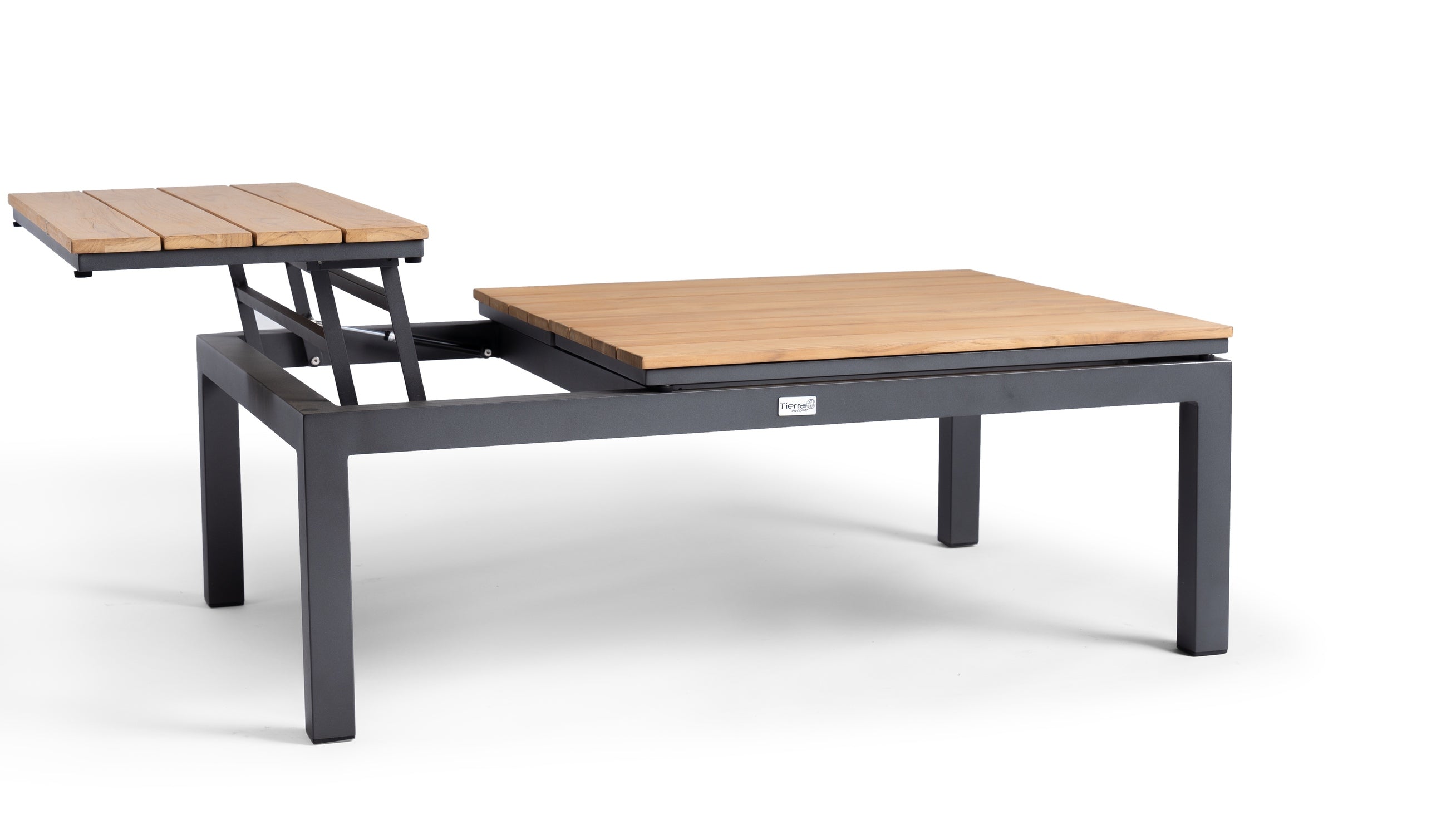 tisch mit aufbewahrung garten Tierra Outdoor Lounge-Tisch hochklappbar Teakholz, 120 x 80 cm
