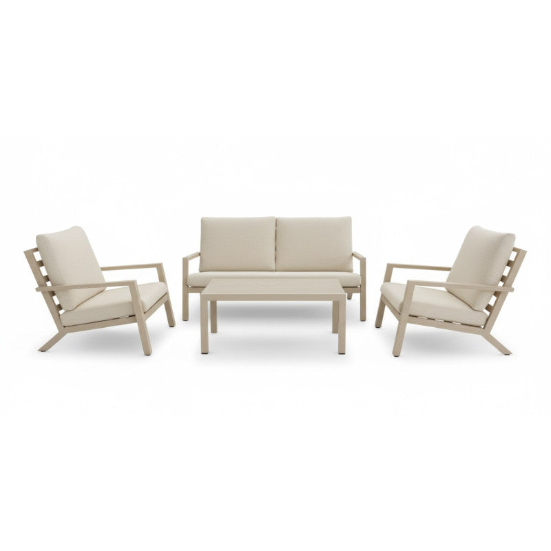 Tierra Outdoor Azzuro Loungeset champagne 4-delig
