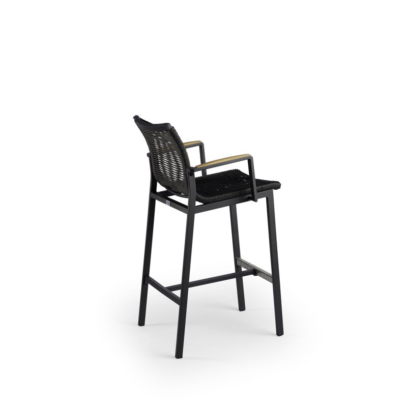 Tierra Outdoor Foxx Barstoel rope charcoal-teak