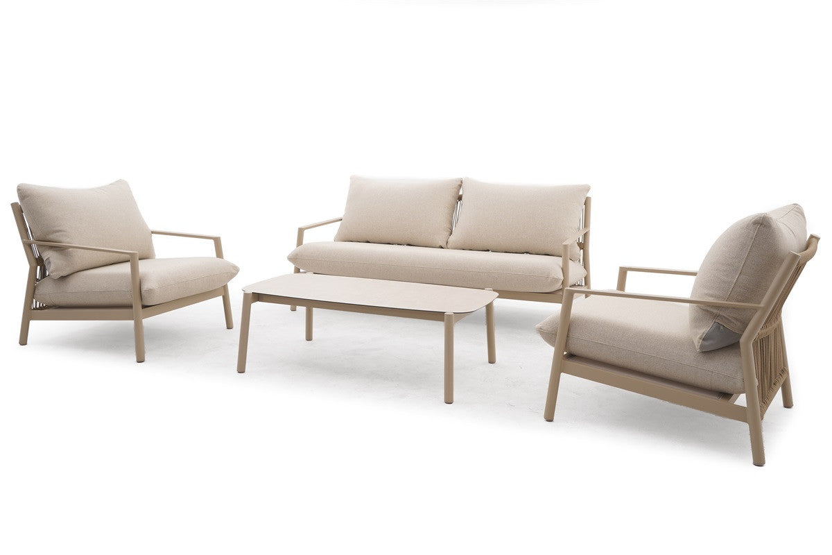 Tierra Outdoor Lounge-Set Monti Champagne 4-teilig