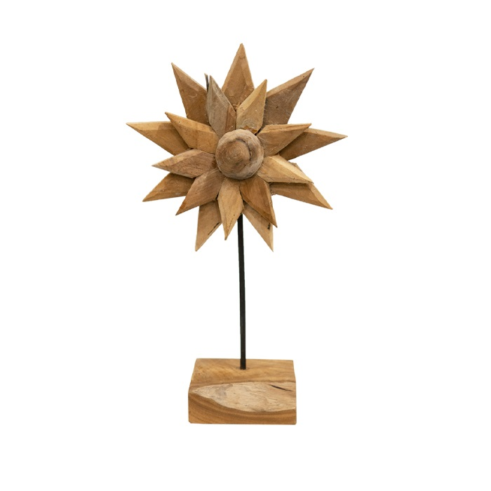 Jojo Living Sonnenblumen-Teakholz 45 cm