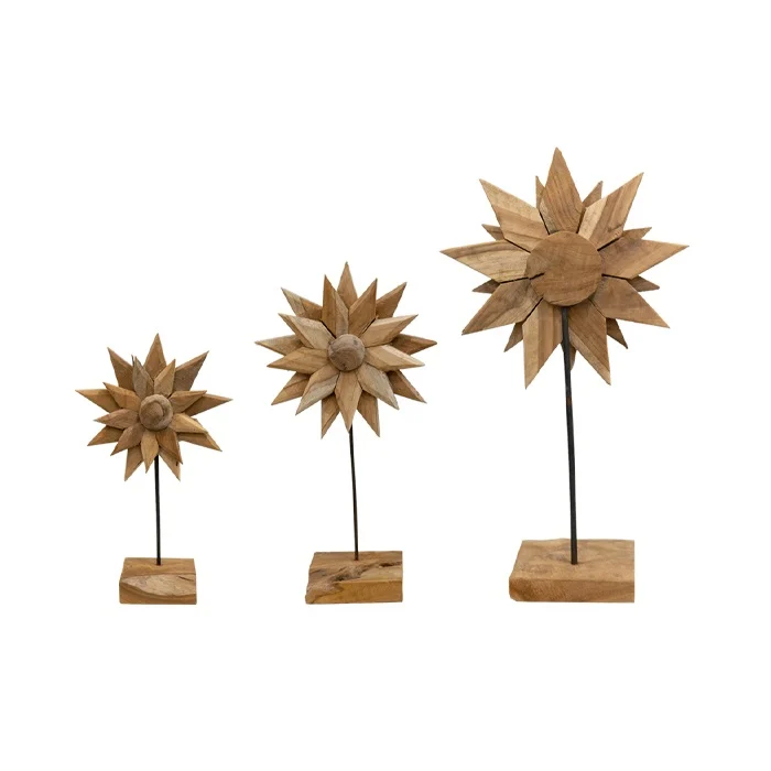 Jojo Living Sonnenblumen-Teakholz 35 cm