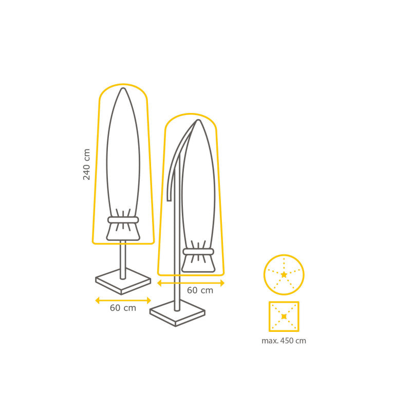 Tierra Outdoor schwimmende Sonnenschirmabdeckung H240x60