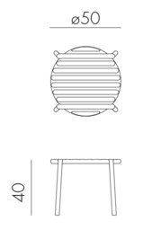 Nardi Loungetisch Doga pera ø49,5cm