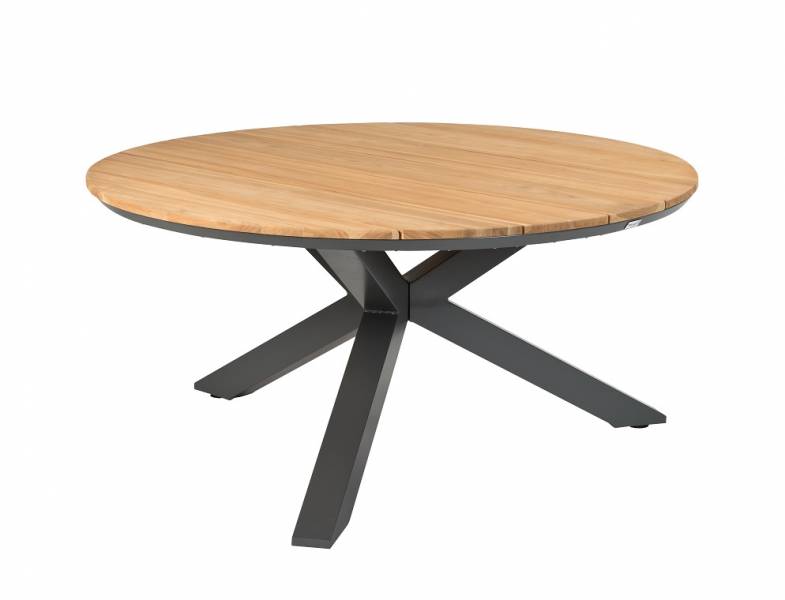 Tierra Outdoor Esstisch Orbital Anthrazit/Teak ø120cm