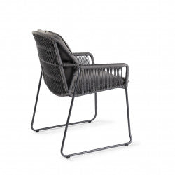 Tierra Outdoor Dining Set Rivera anthrazit – Orbital Teak anthrazit Ø120cm 5-teilig