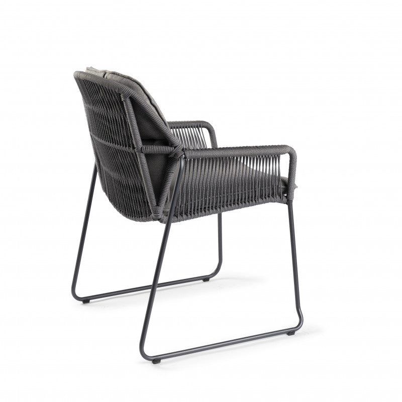 Tierra Outdoor Dining Set Rivera anthrazit - Omnigo Teak anthrazit Ø150cm 6-teilig