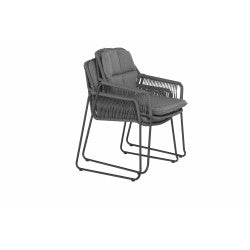 Tierra Outdoor Dining Set Rivera anthrazit - Omnigo Teak anthrazit Ø150cm 6-teilig