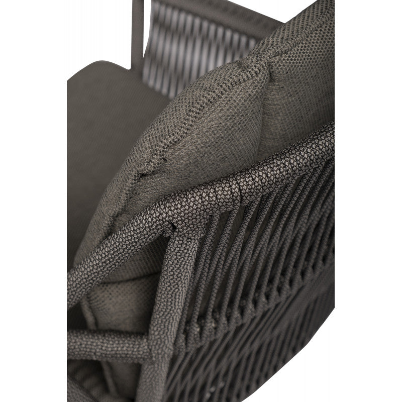 Tierra Outdoor Dining Set Rivera anthrazit - Omnigo Teak anthrazit Ø150cm 6-teilig