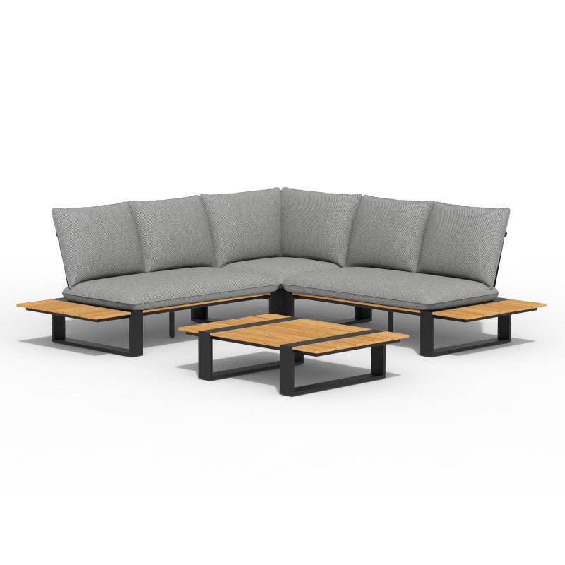 Tierra Outdoor Loungehoek Seto teak ash grey 4-delig