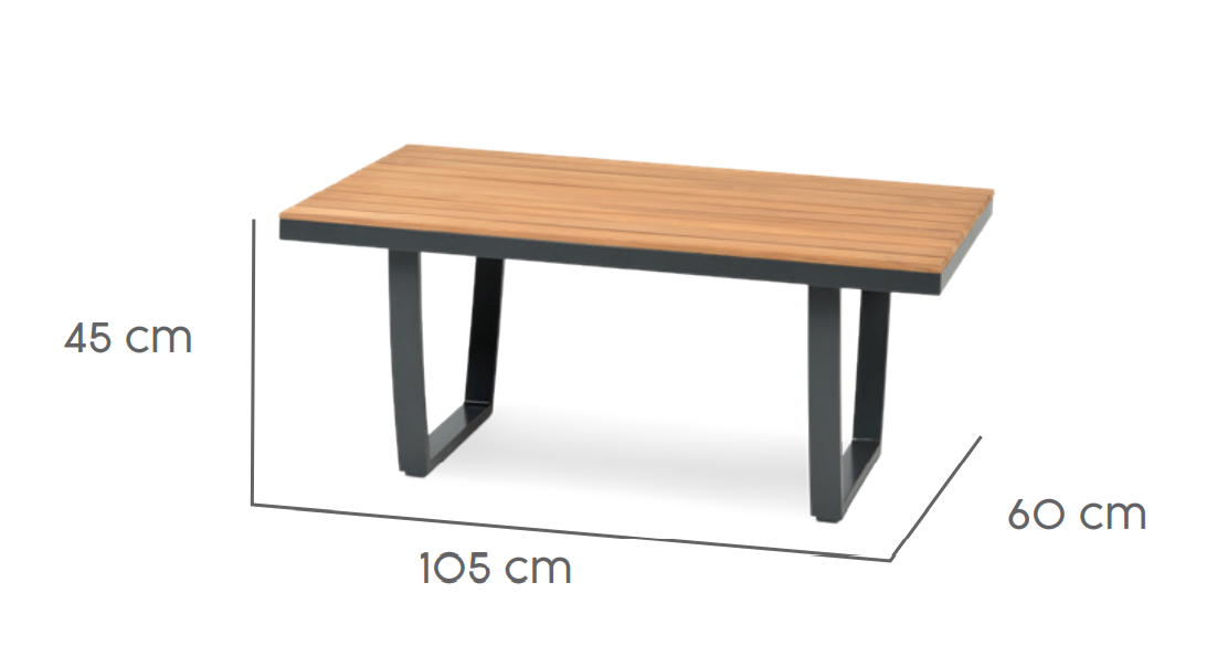 Tierra Outdoor Loungetisch Valencia Teak 105x60cm