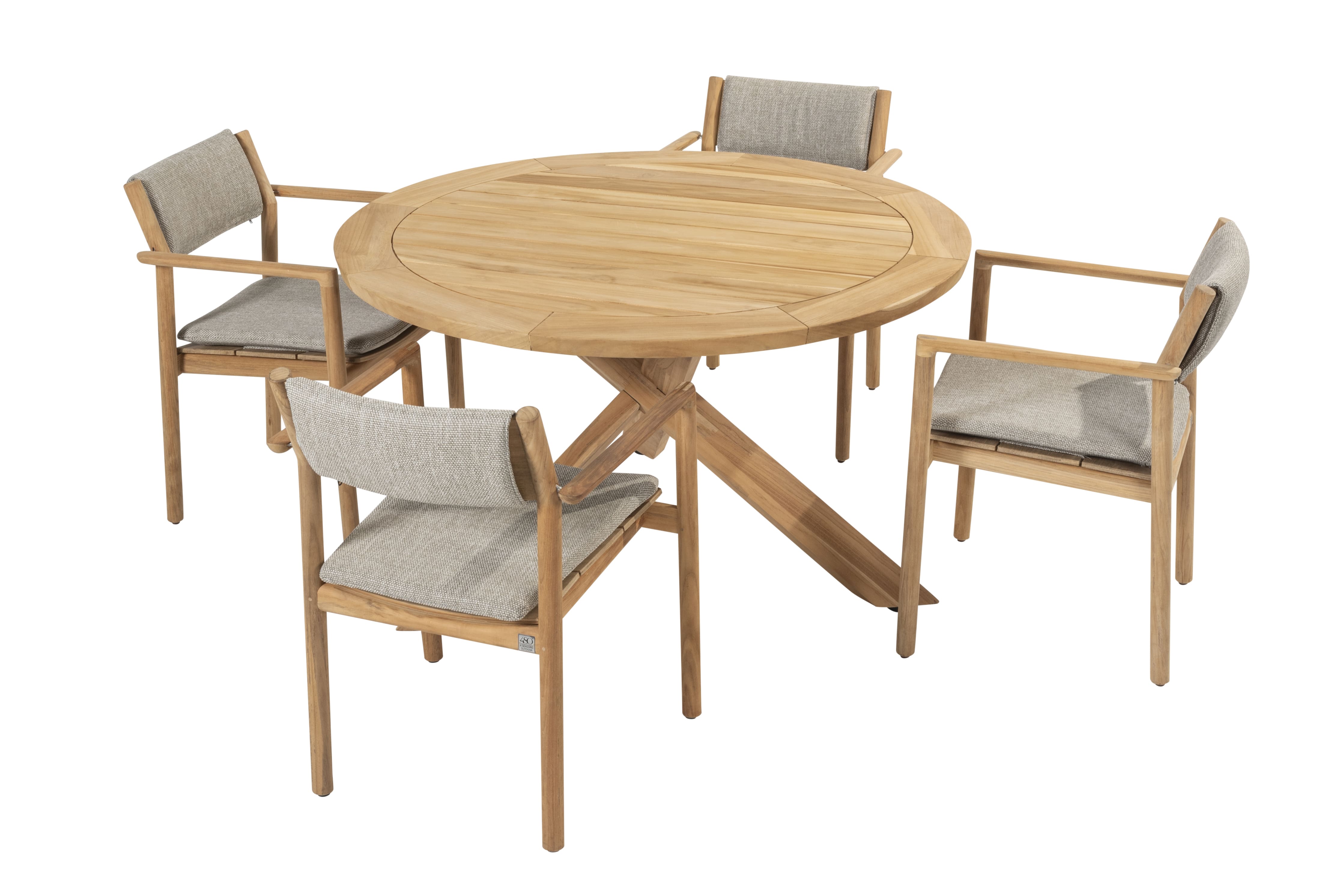 4 Seasons Outdoor Diningset Levi-Prado teak ø130cm 5-delig