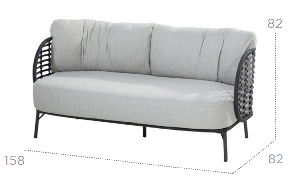 4 Seasons Outdoor Fabrice Loungesofa 2,5-Sitzer inkl. 3 Kissen