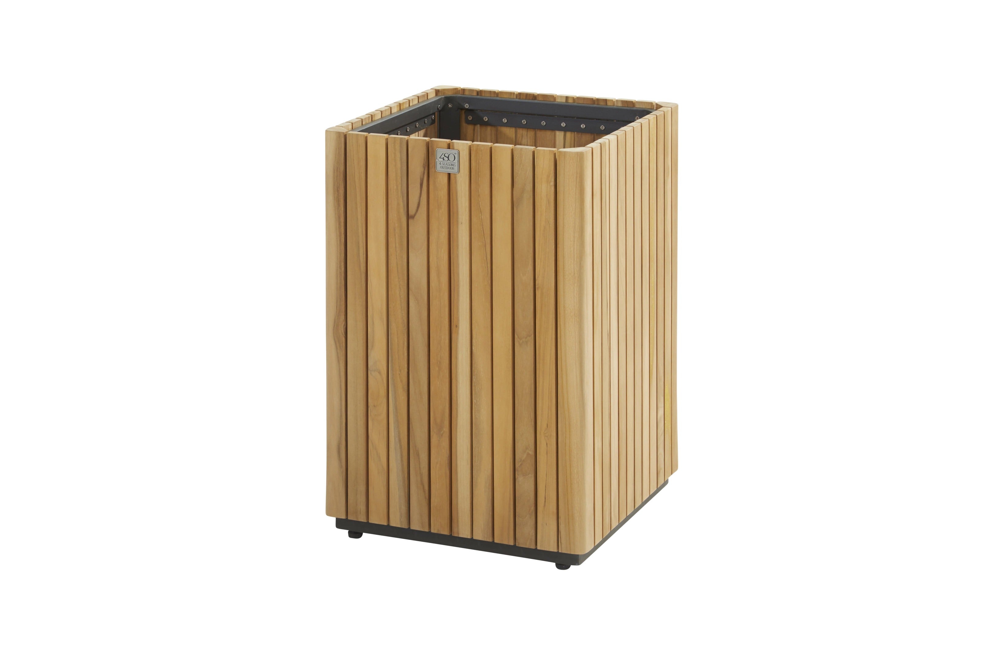 4 Seasons Outdoor Paco plantenbak vierkant Medium teak 45x45x70 cm