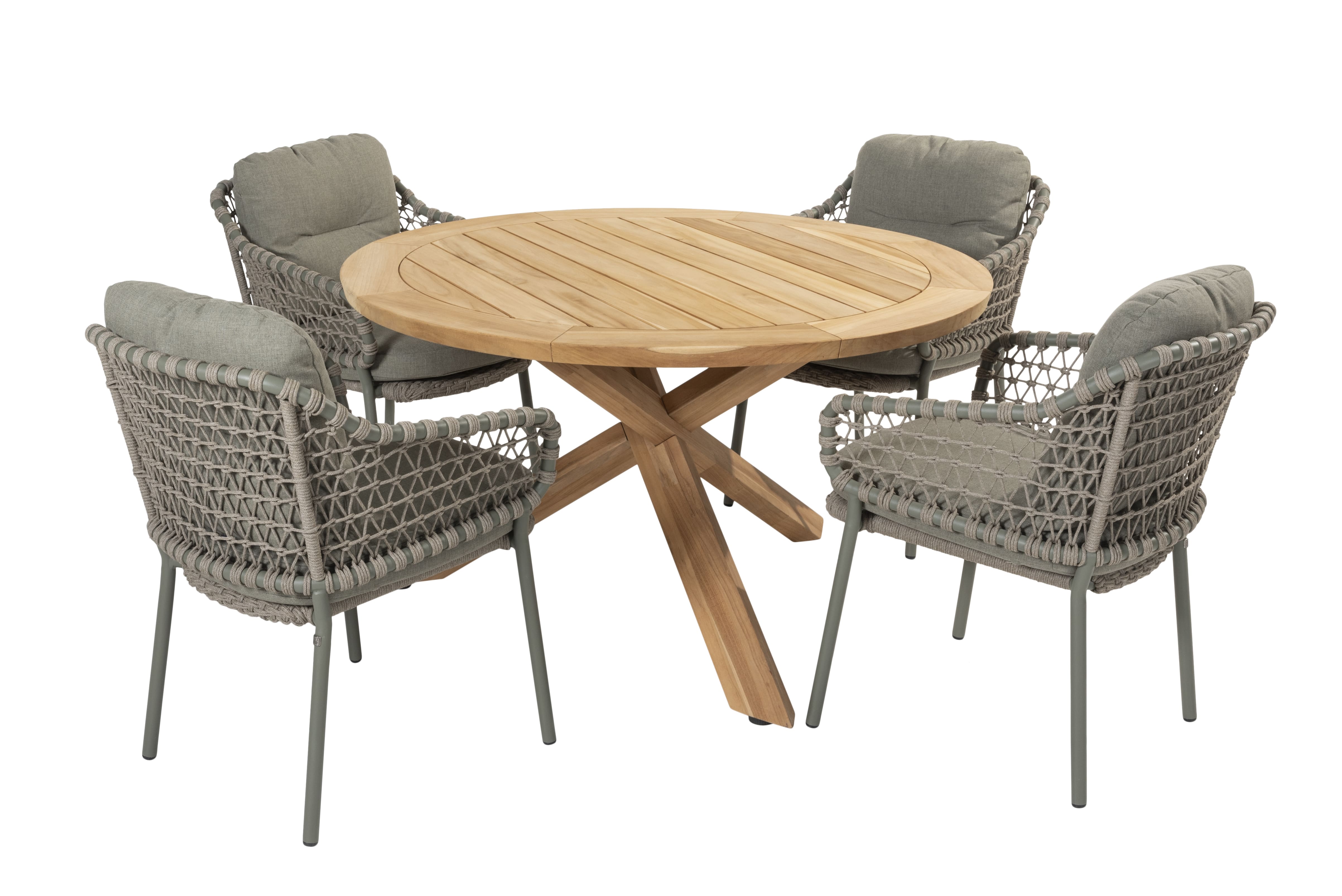 4 Seasons Outdoor Jura Olive-Prado ø130cm Essgruppe 5-teilig