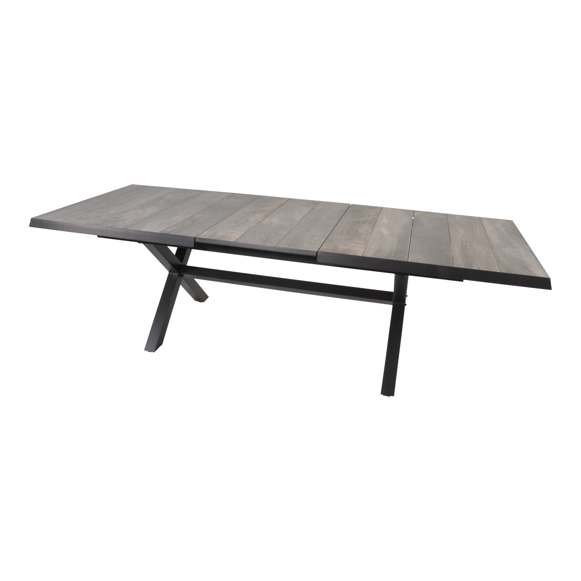 Lesli Living Uitschuiftafel Castilla Negro 204/264x102cm