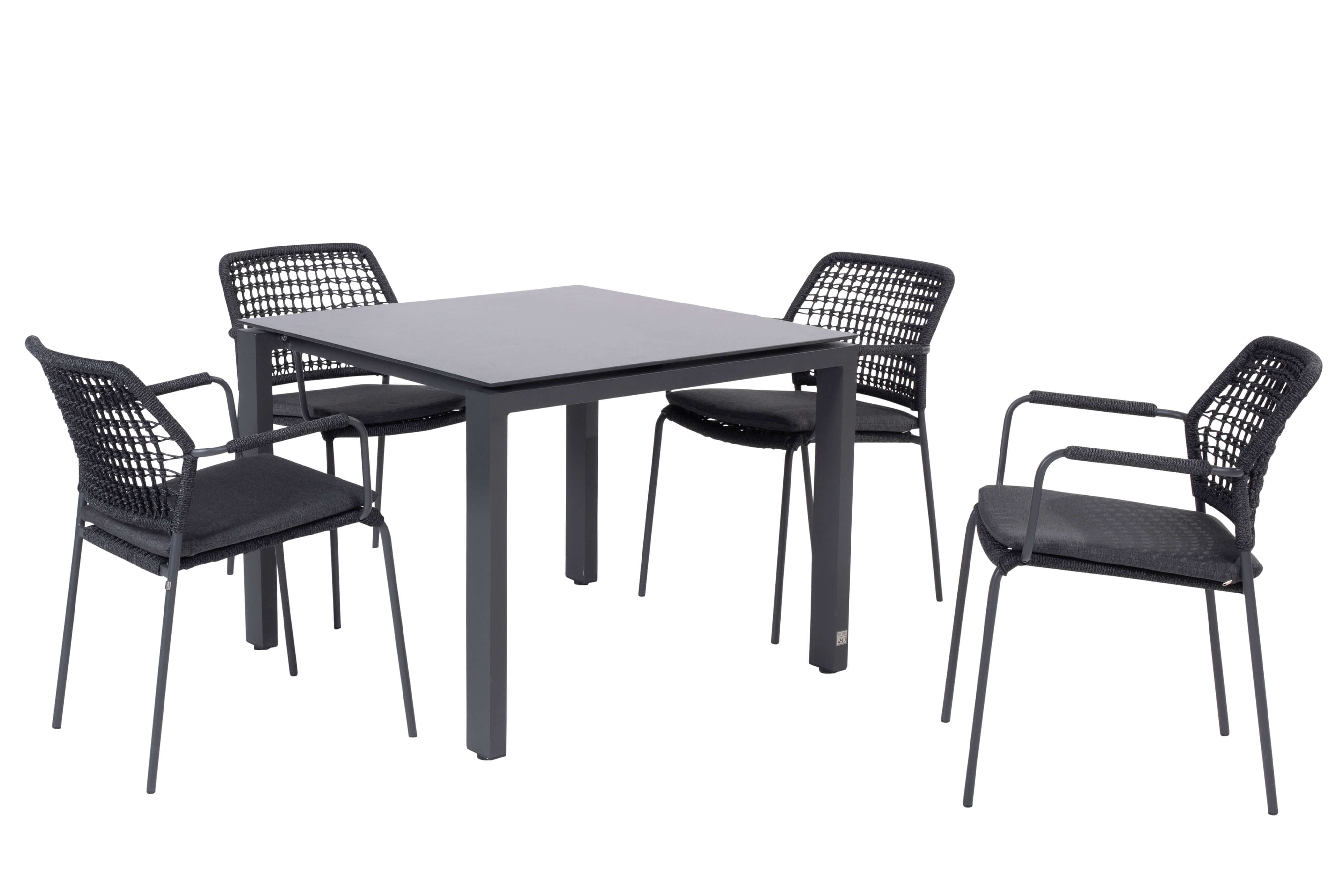 4 Seasons Outdoor Barista Anthrazit-Goa HPL Schiefer Anthrazit 95cm Essgruppe 5-teilig