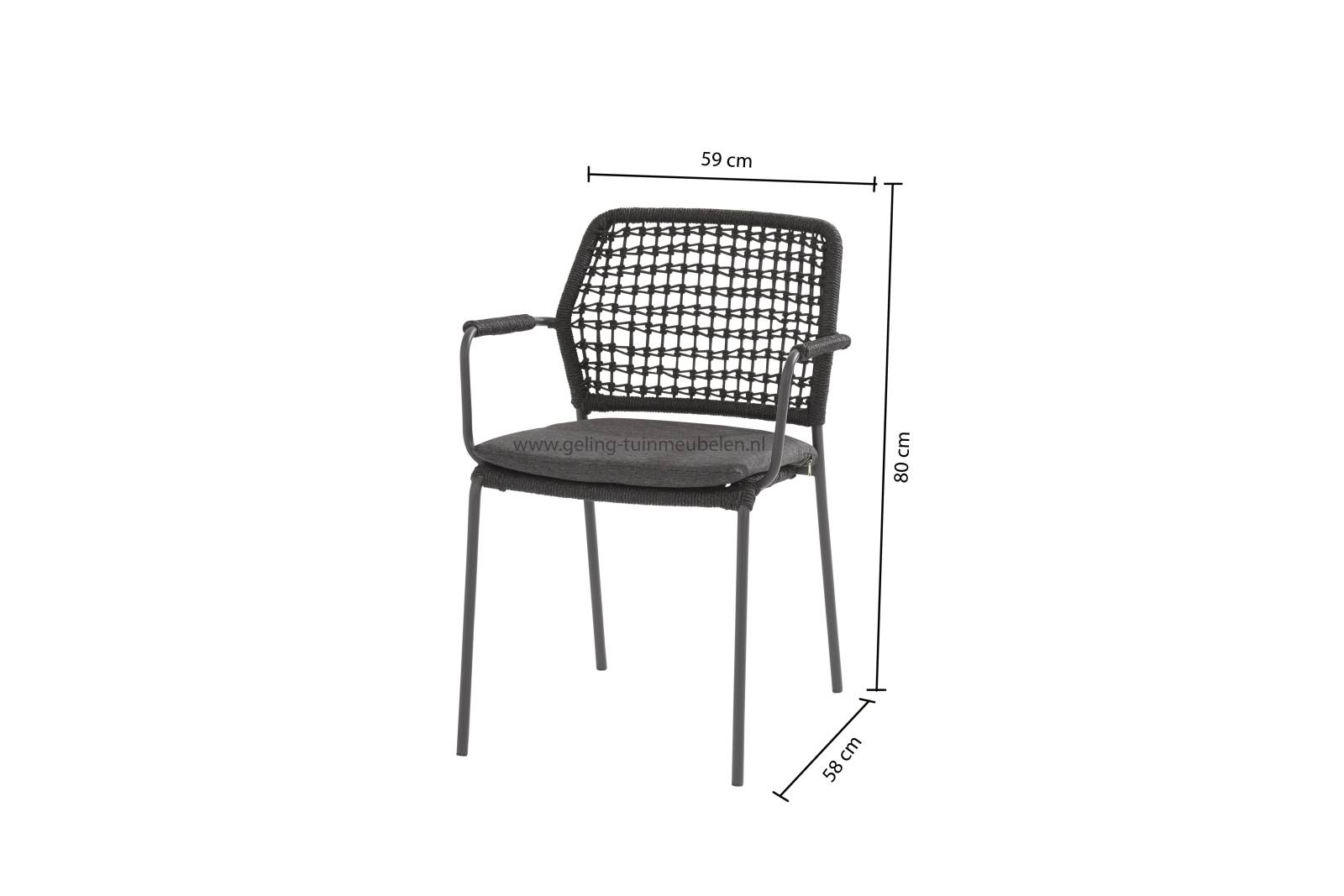 4 Seasons Outdoor Barista Anthrazit-Embrace HPL Schiefer Anthrazit Ø160cm Essgruppe 7-teilig