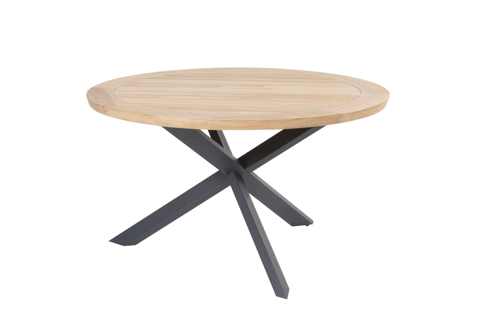 Taste 4SO Esstisch Prado Edelstahl/Teak 130Øcm