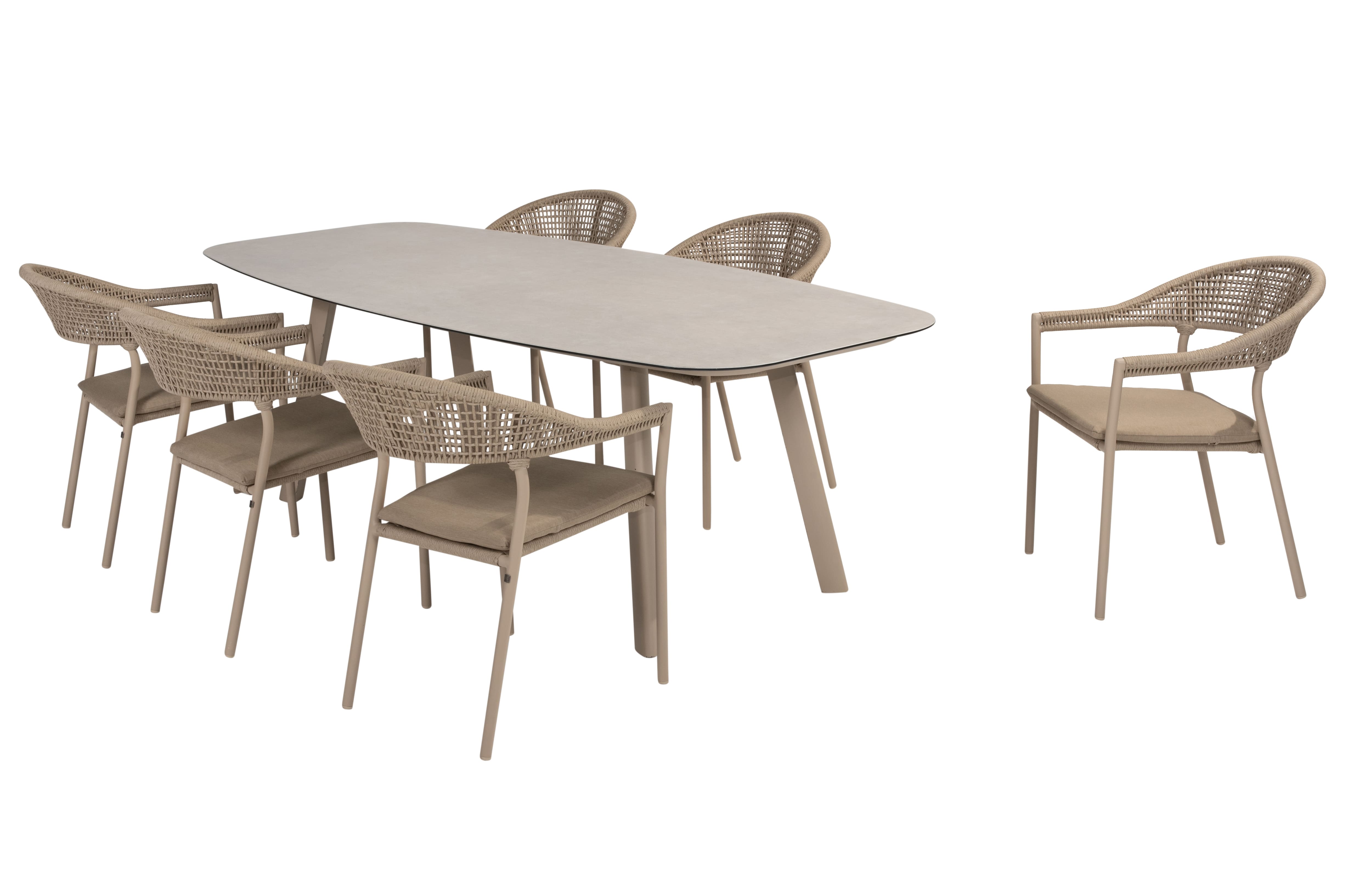 Taste 4SO Diningset Sienna latte-Manolo 240x103cm 7-delig