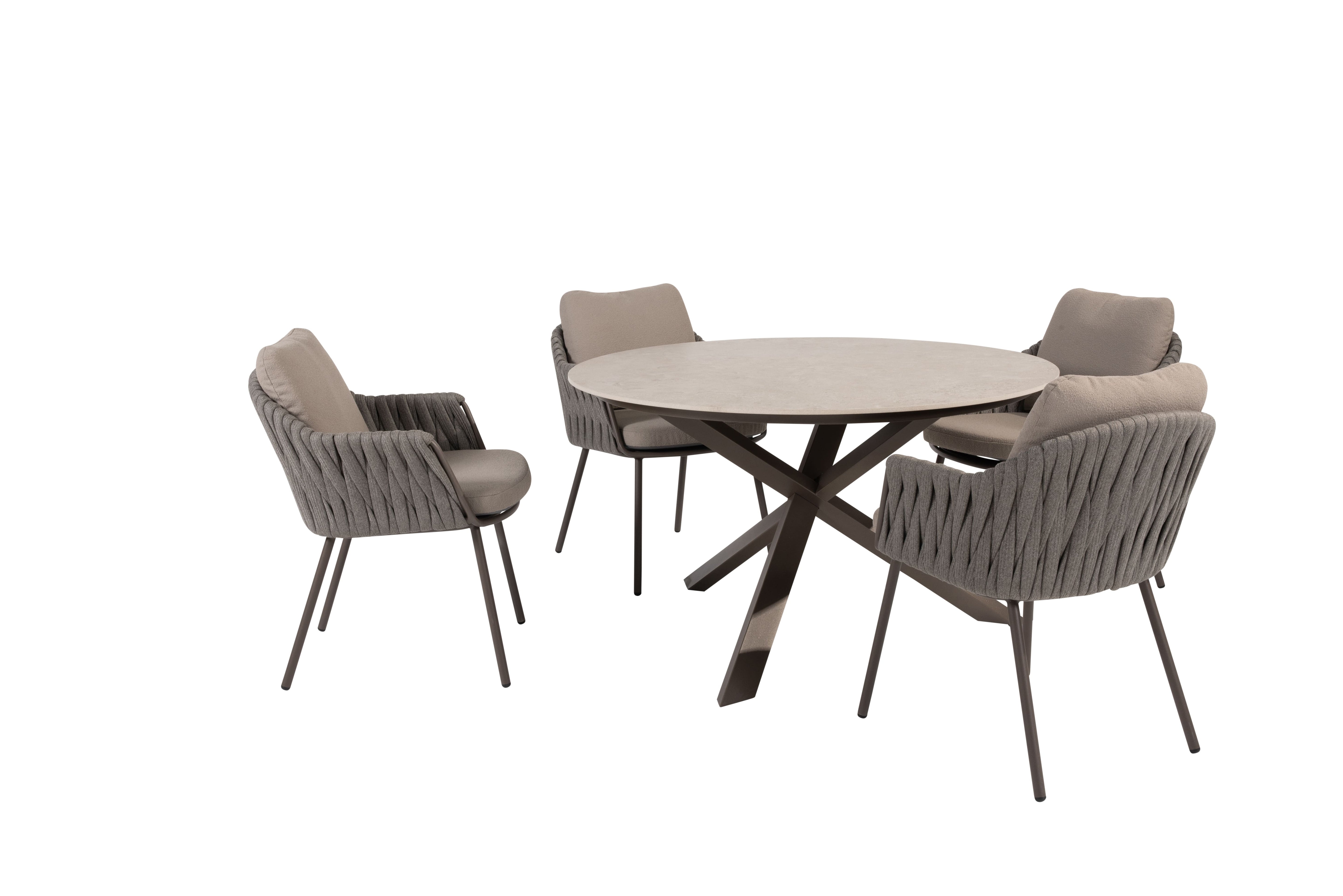 Taste 4SO Diningset Cannes terre-Prado keramiek ø130cm 5-delig