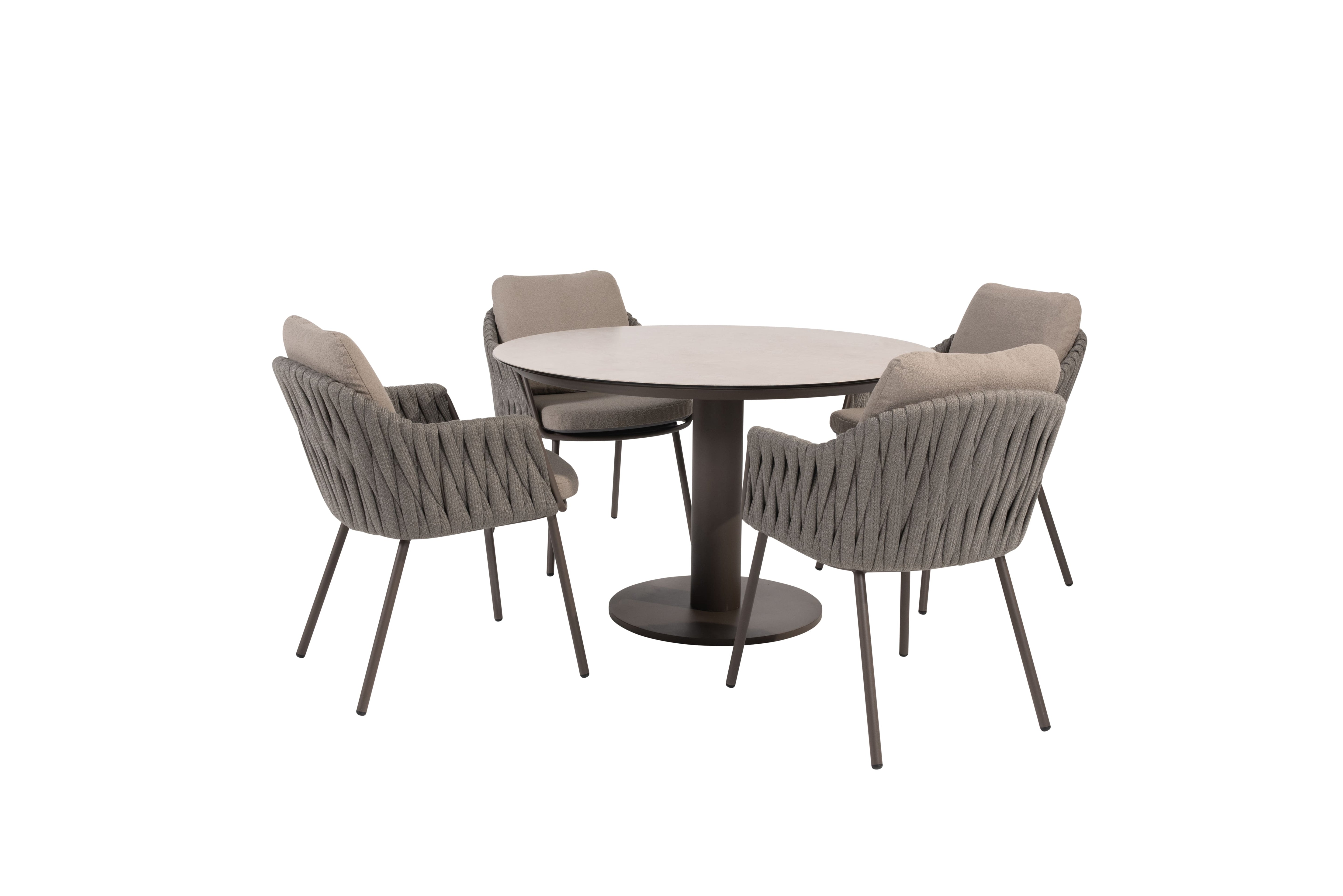 Taste 4SO Diningset Cannes terre-Sarah ø120cm 5-delig