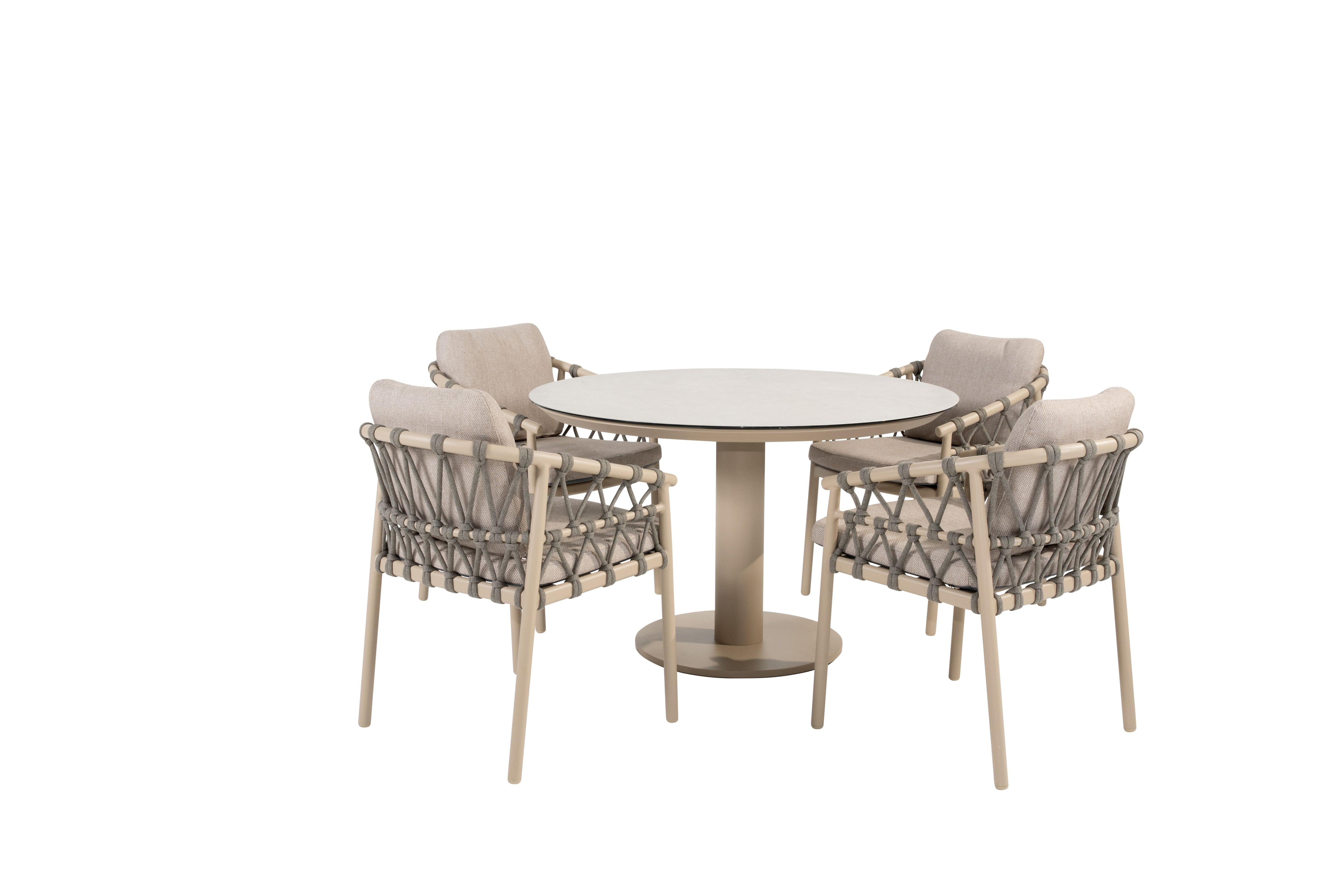 Taste 4SO Diningset Piacenza latte-Sarah ø120cm 5-delig