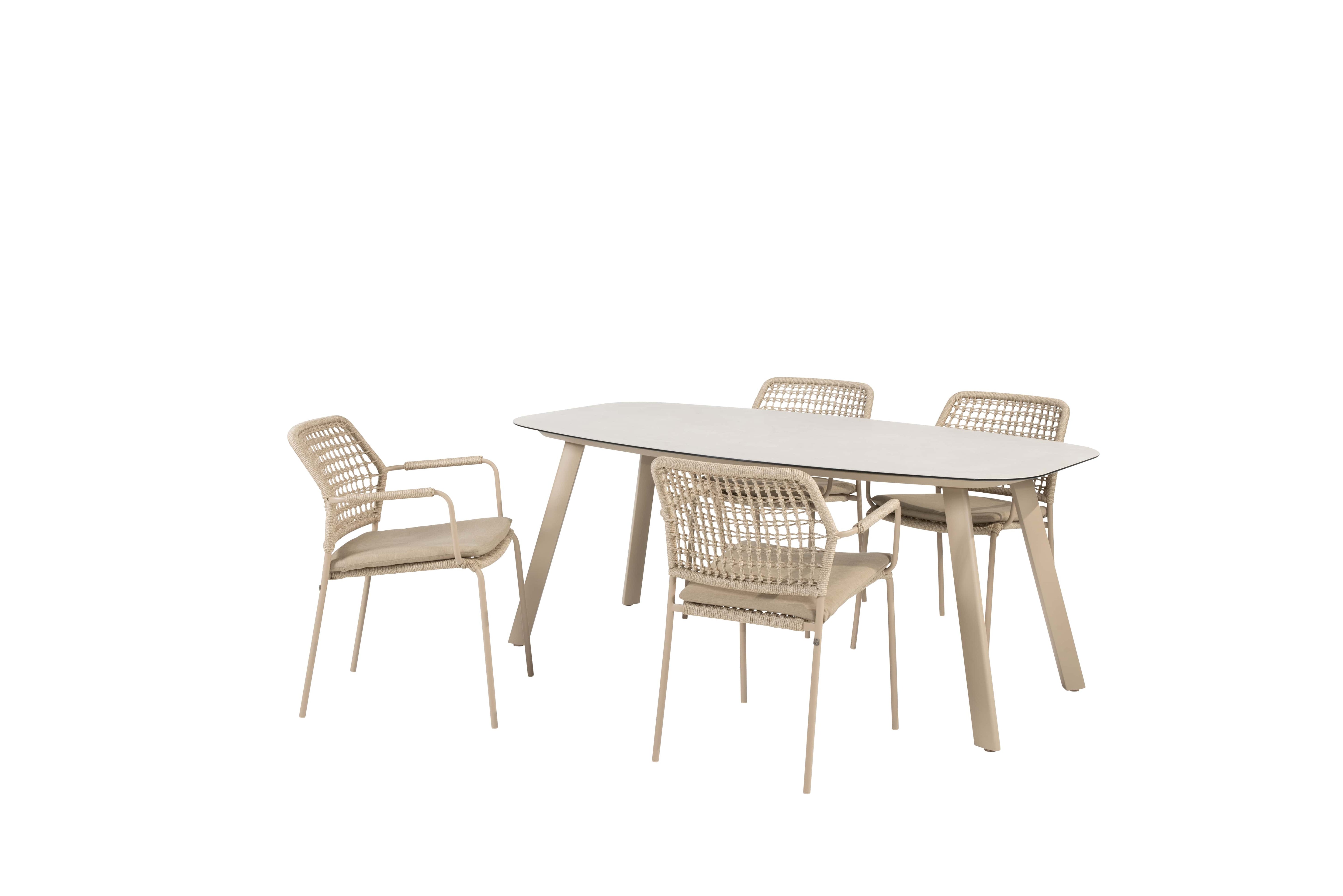 Taste 4SO Diningset Barista latte-Manolo 180x95cm 5-delig