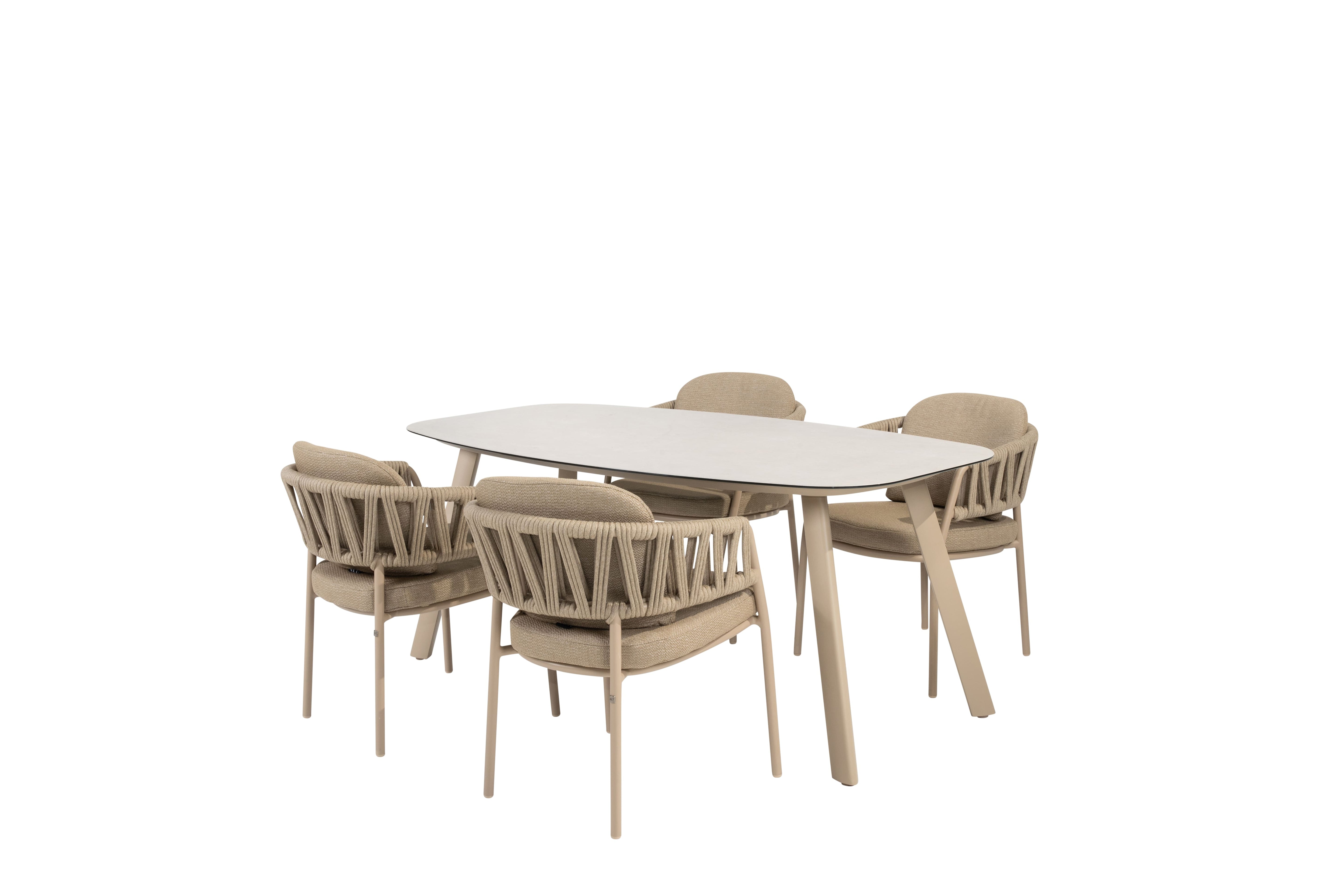 Taste 4SO Diningset Calma latte-Manolo 180x95cm 5-delig