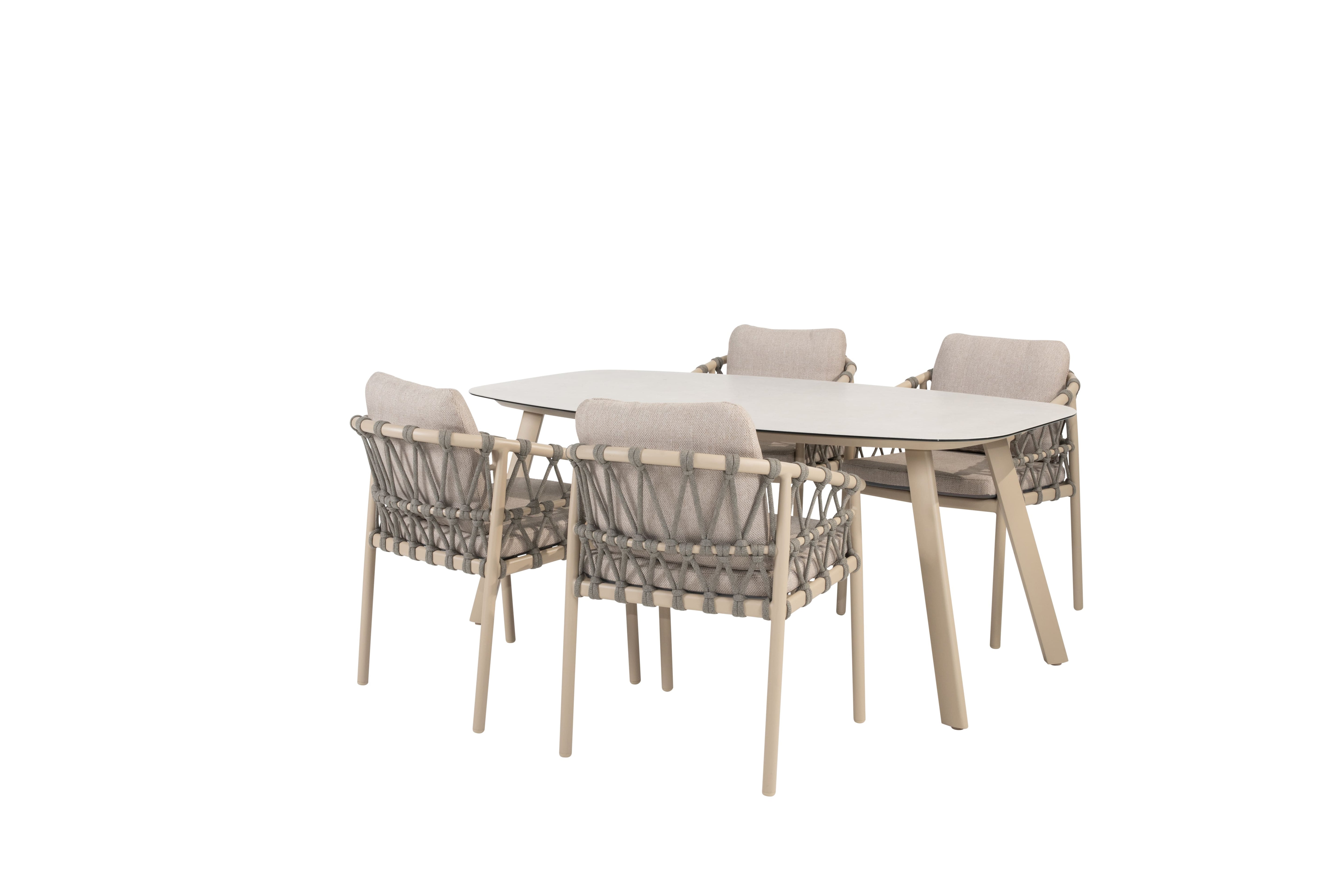 Taste 4SO Diningset Piacenza latte-Manolo 180x95cm 5-delig