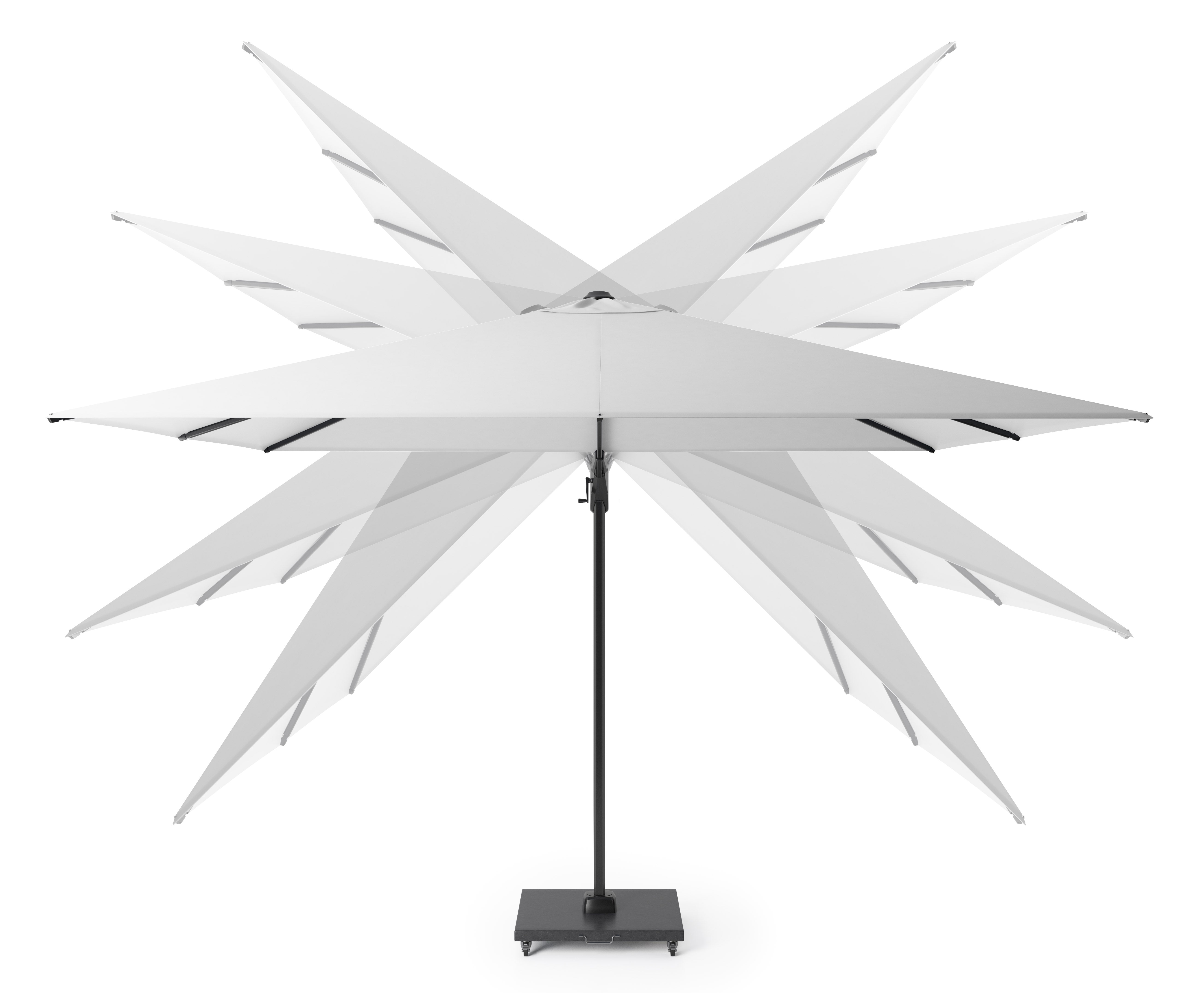 Platinum Zweefparasol Challenger T² Premium 350x260cm Antraciet/Champagne
