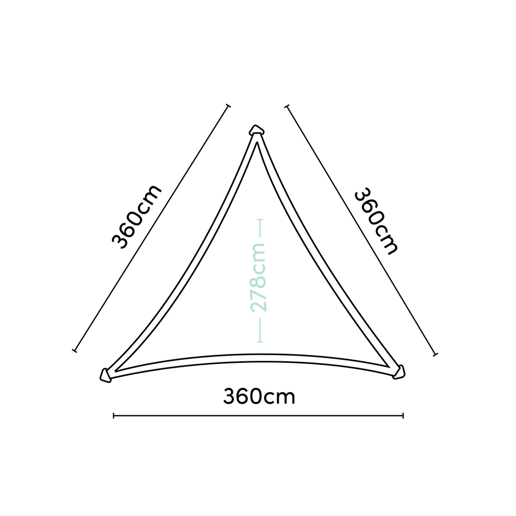 Coolfit-Dreieck 3,6 x 3,6 x 3,6 m, gebrochenes Weiß